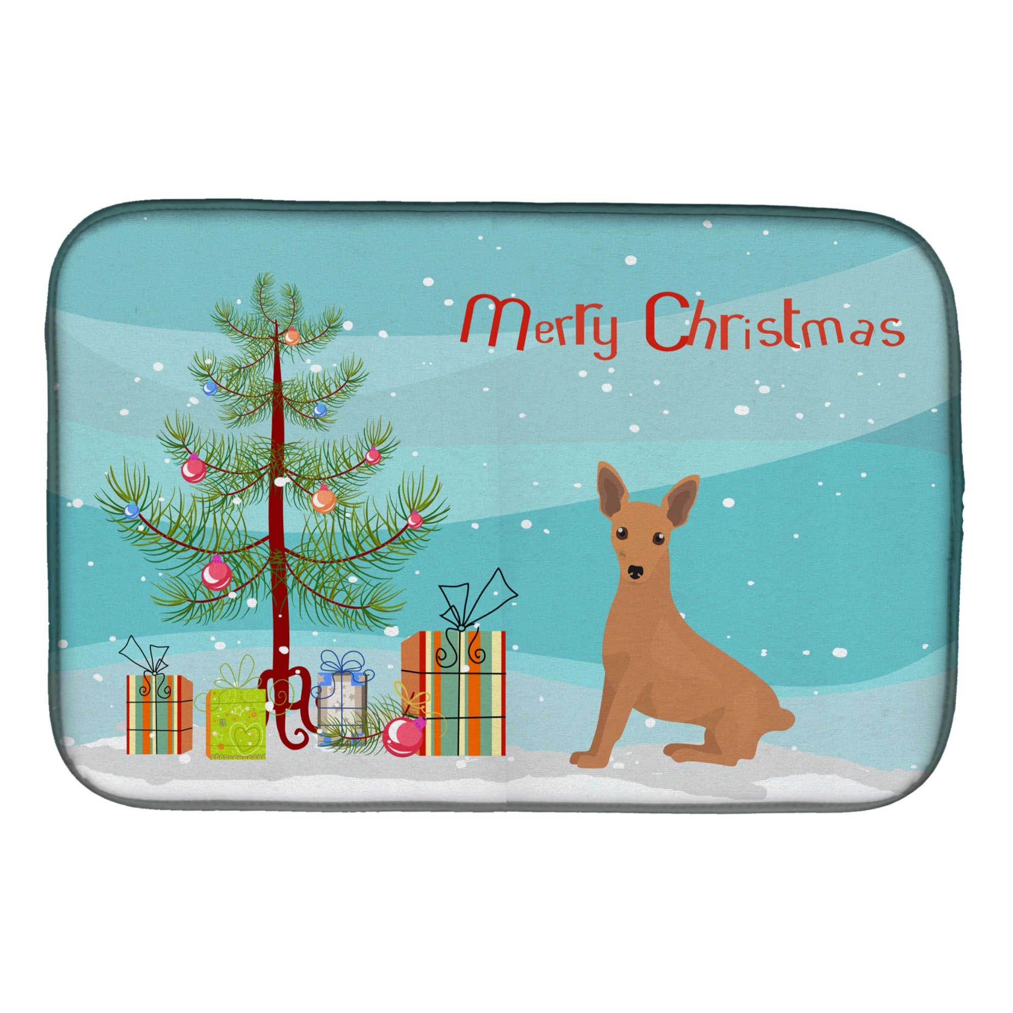 Caroline'S Treasures Ck3503Ddm Miniature Pinscher Christmas Tree Dish-Drying-Mats, 14 X 21, Multicolor