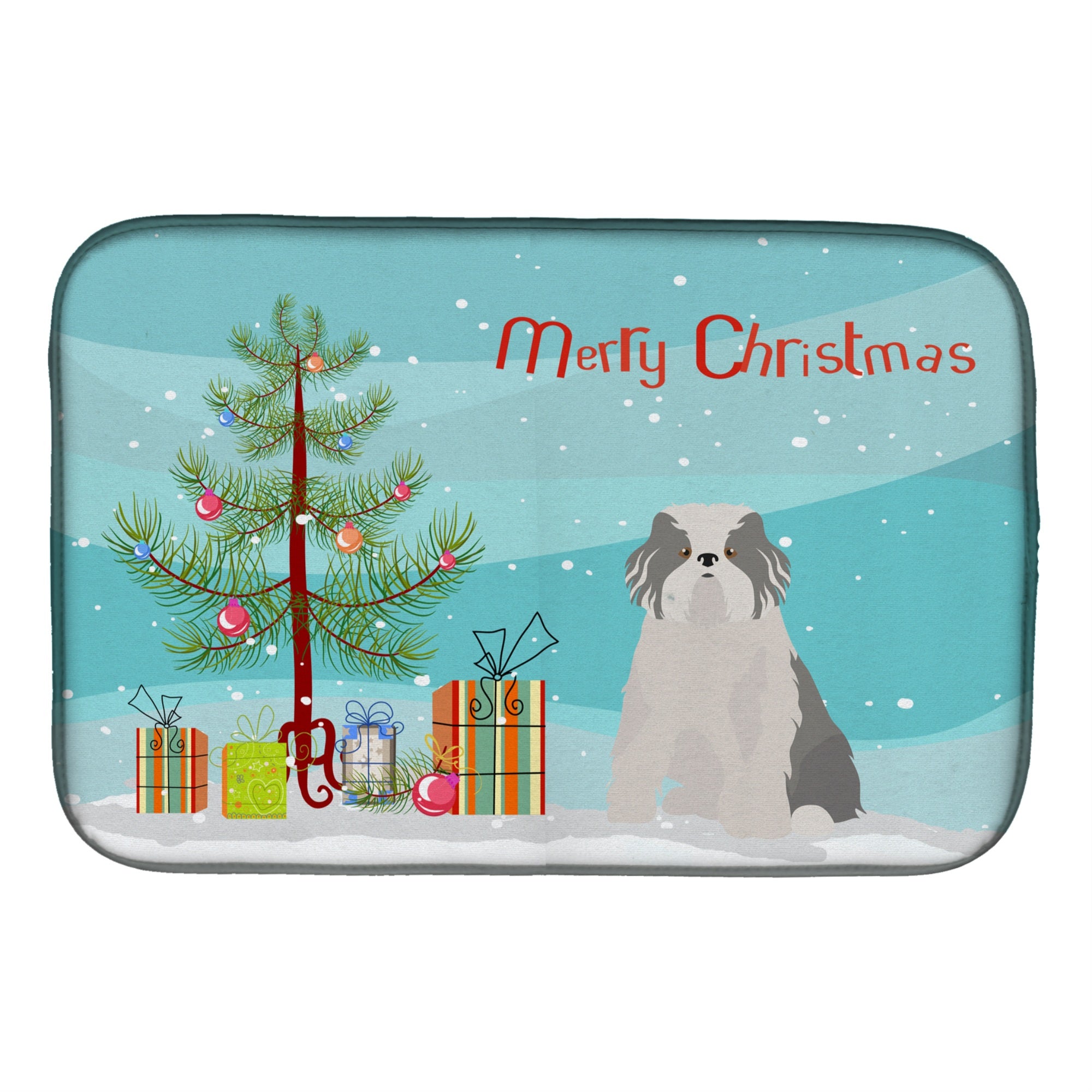 Caroline'S Treasures Odis Odessa Domestic Ideal Dog Christmas Tree Dish-Drying-Mats, 14 X 21, Multicolor