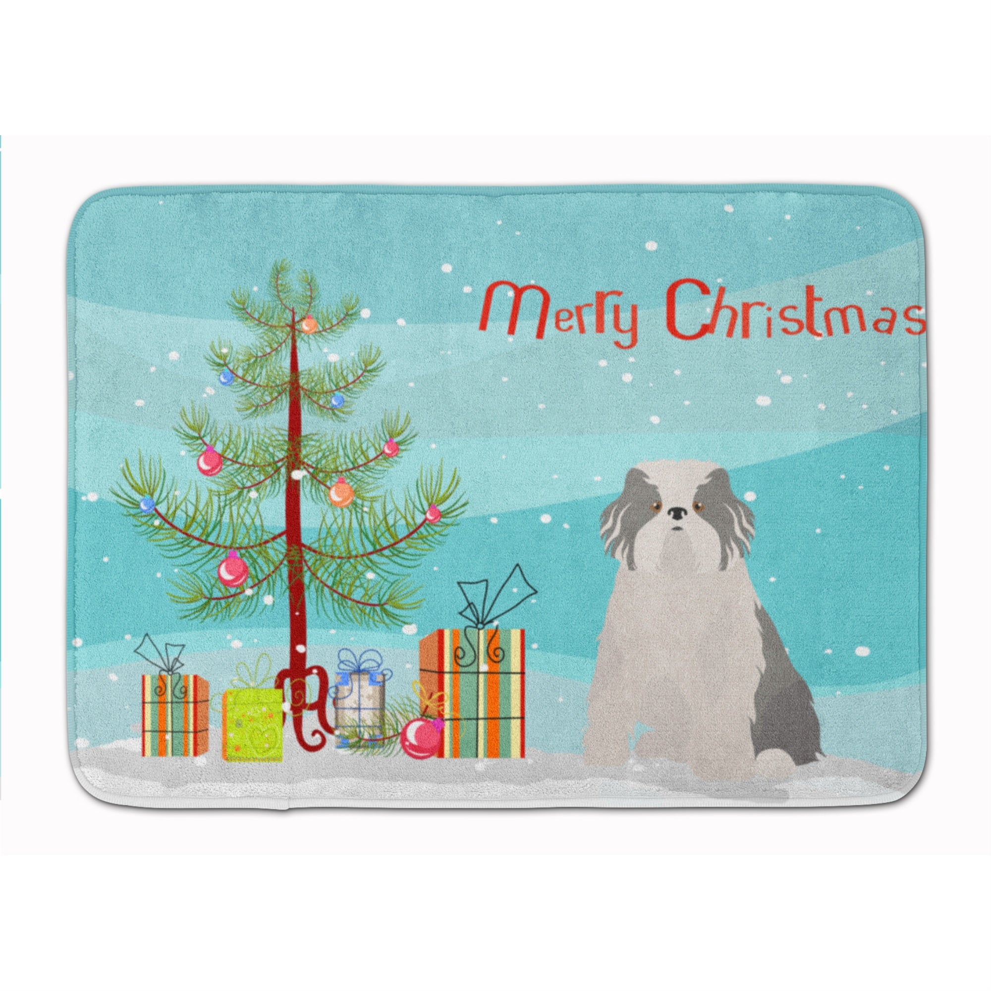 Caroline'S Treasures Odis Odessa Domestic Ideal Dog Christmas Tree Machine Washable Memory Foam Mat Doormats, Multicolor