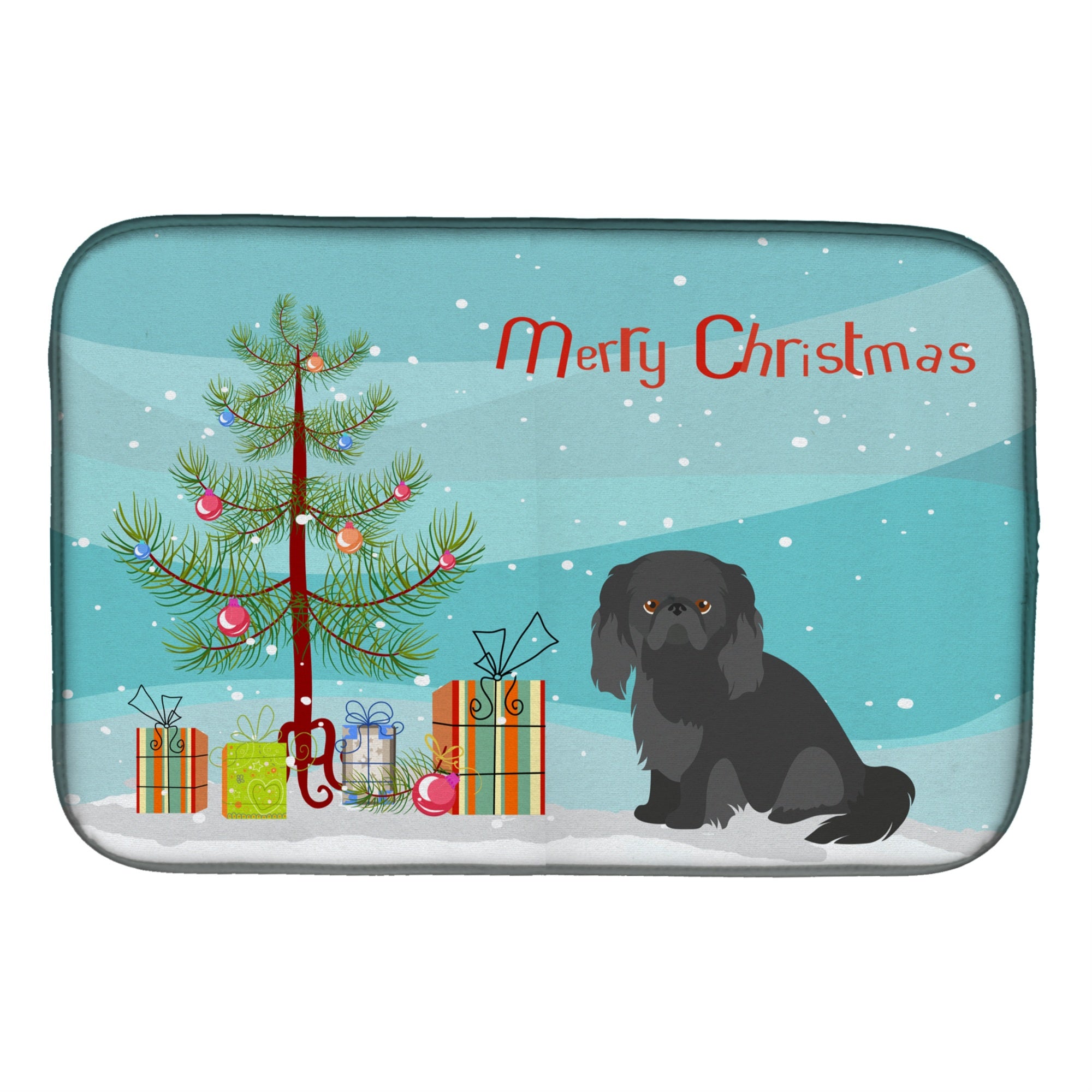 Caroline'S Treasures Ck3505Ddm Pekingese Christmas Tree Dish-Drying-Mats, 14 X 21, Multicolor