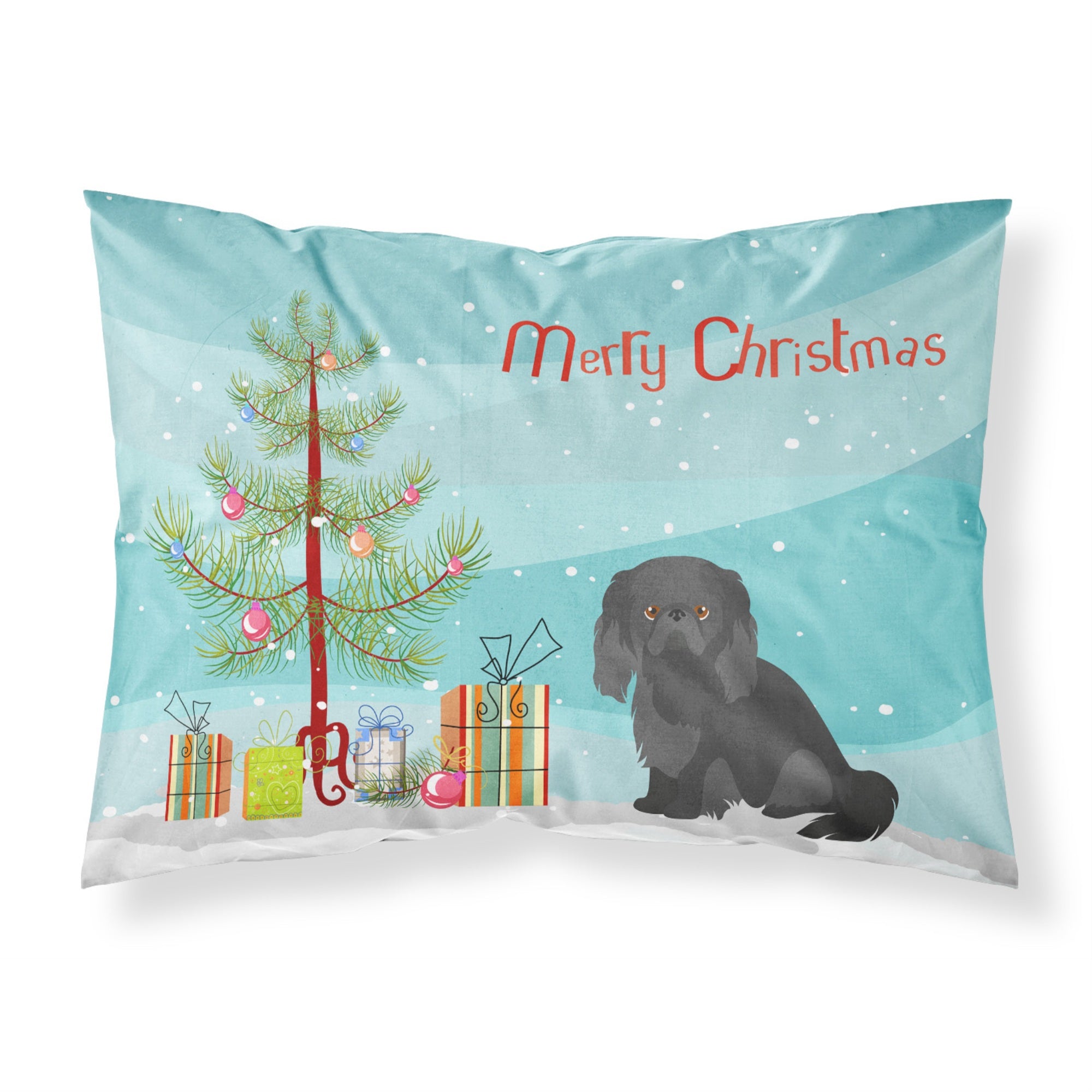 Caroline'S Treasures Pekingese Christmas Tree Fabric Standard Pillowcases, Multicolor