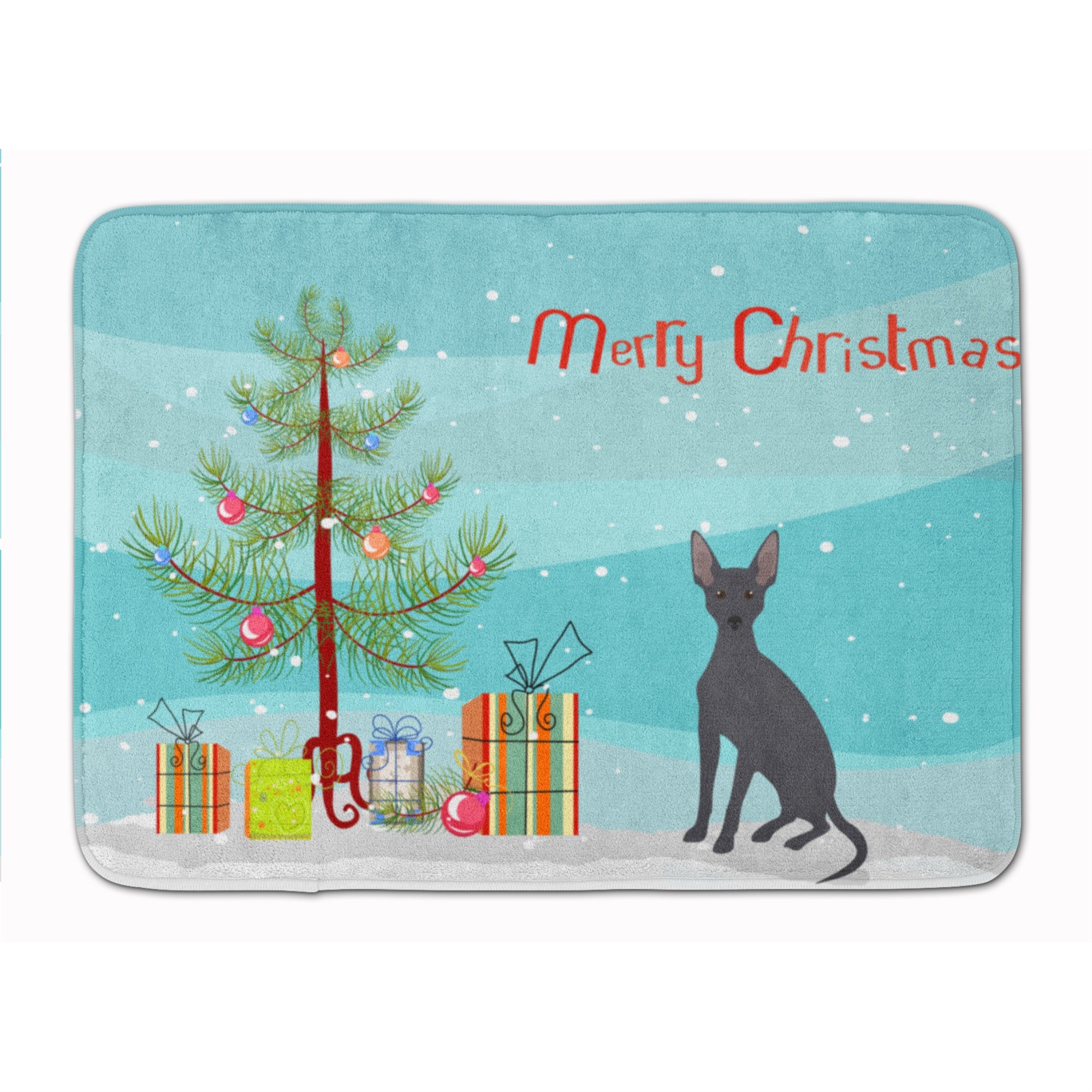 Caroline'S Treasures Peruvian Hairless Dog Christmas Tree Machine Washable Memory Foam Mat Doormats, Multicolor