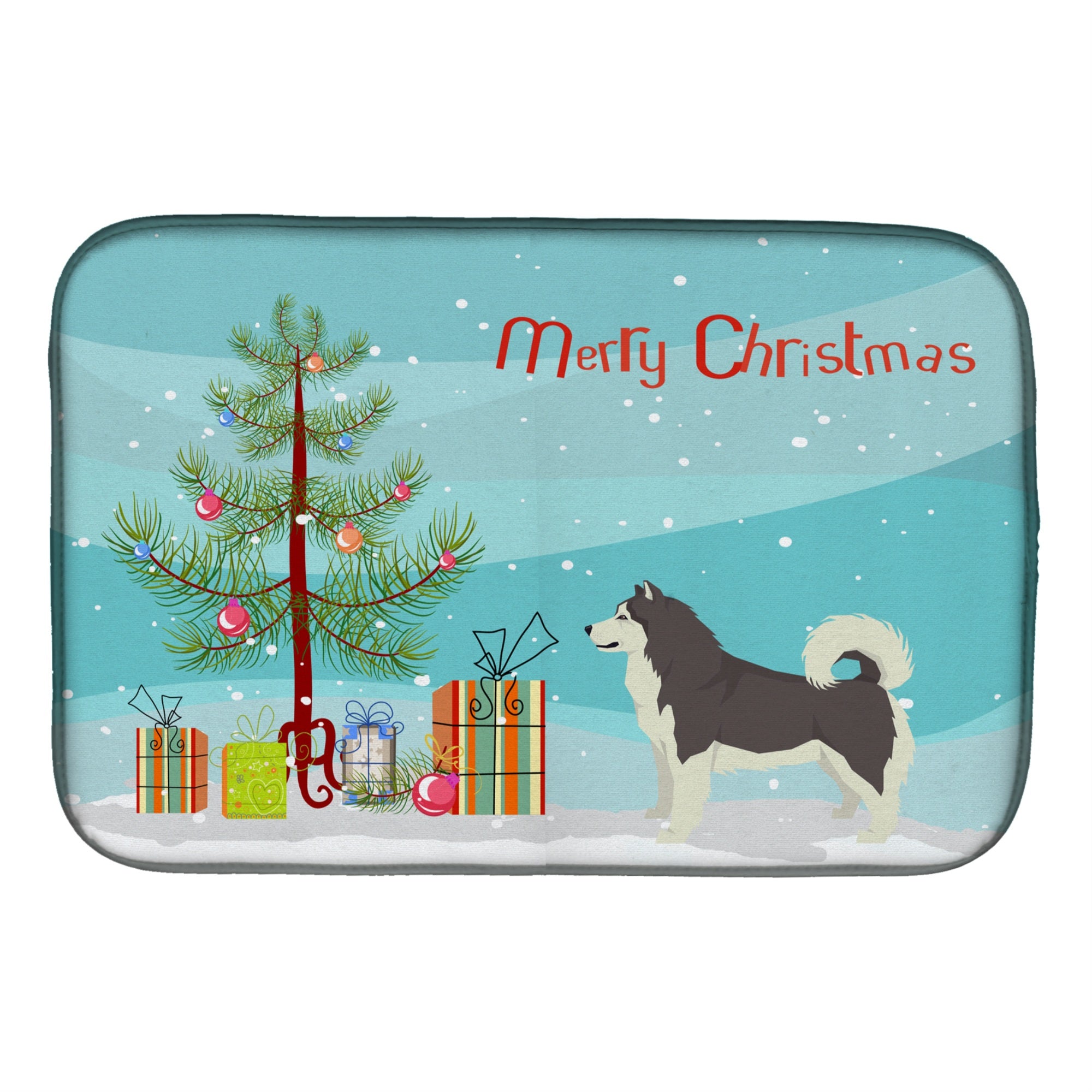 Caroline'S Treasures Ck3513Ddm Alaskan Malamute Christmas Tree Dish-Drying-Mats, 14 X 21, Multicolor