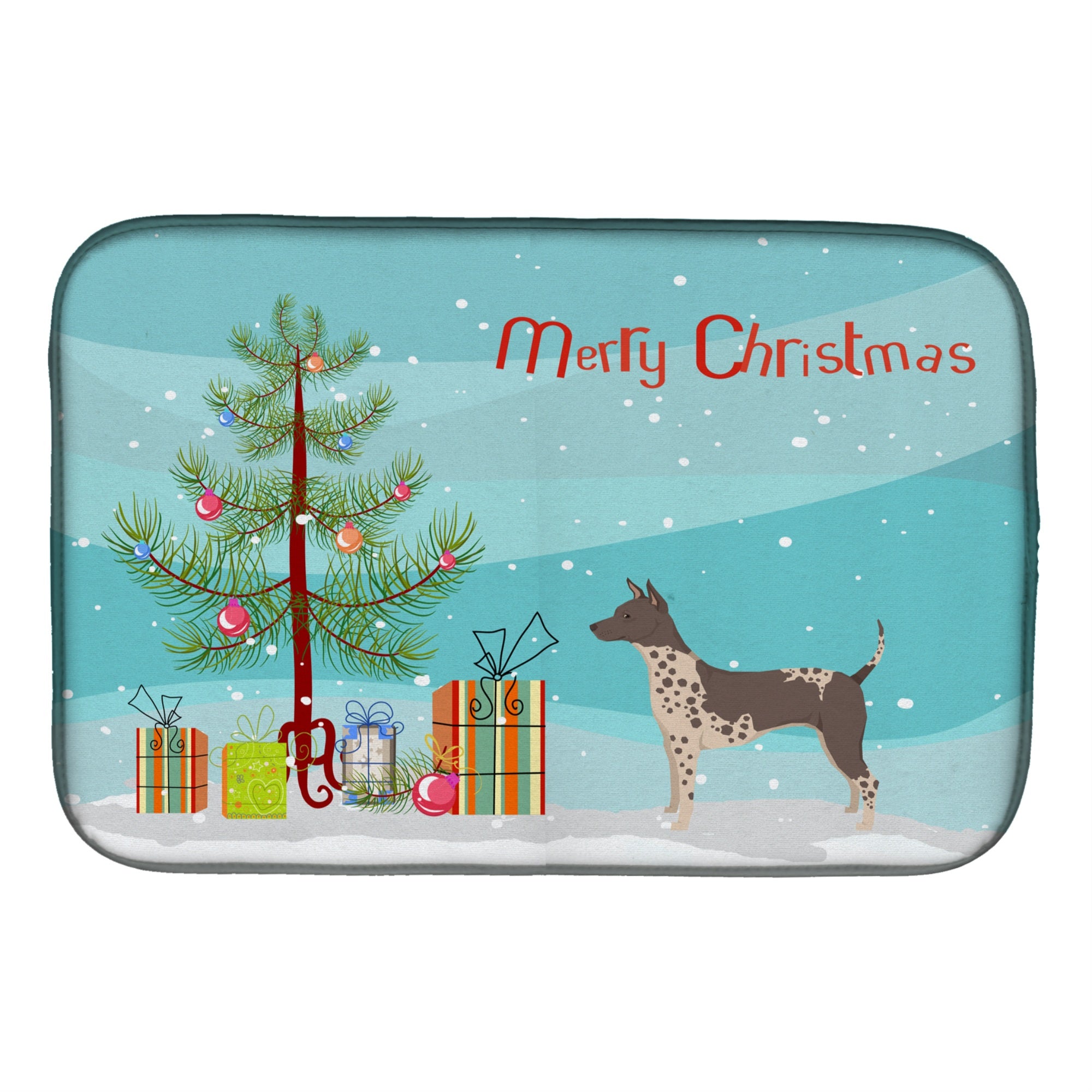 Caroline'S Treasures American Hairless Terrier Christmas Tree Dish-Drying-Mats, 14 X 21, Multicolor