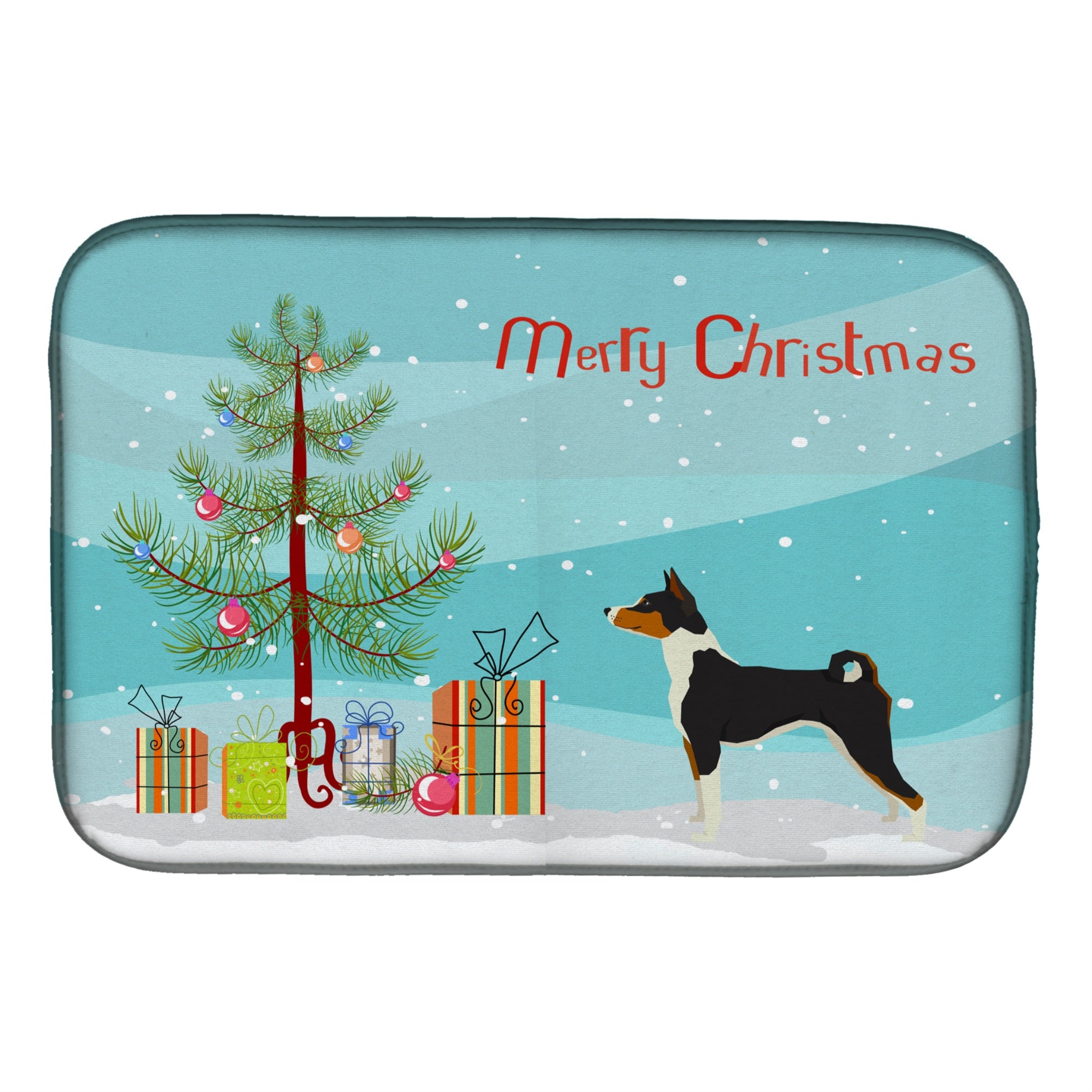 Caroline'S Treasures Ck3517Ddm Basenji Christmas Tree Dish-Drying-Mats, 14 X 21, Multicolor
