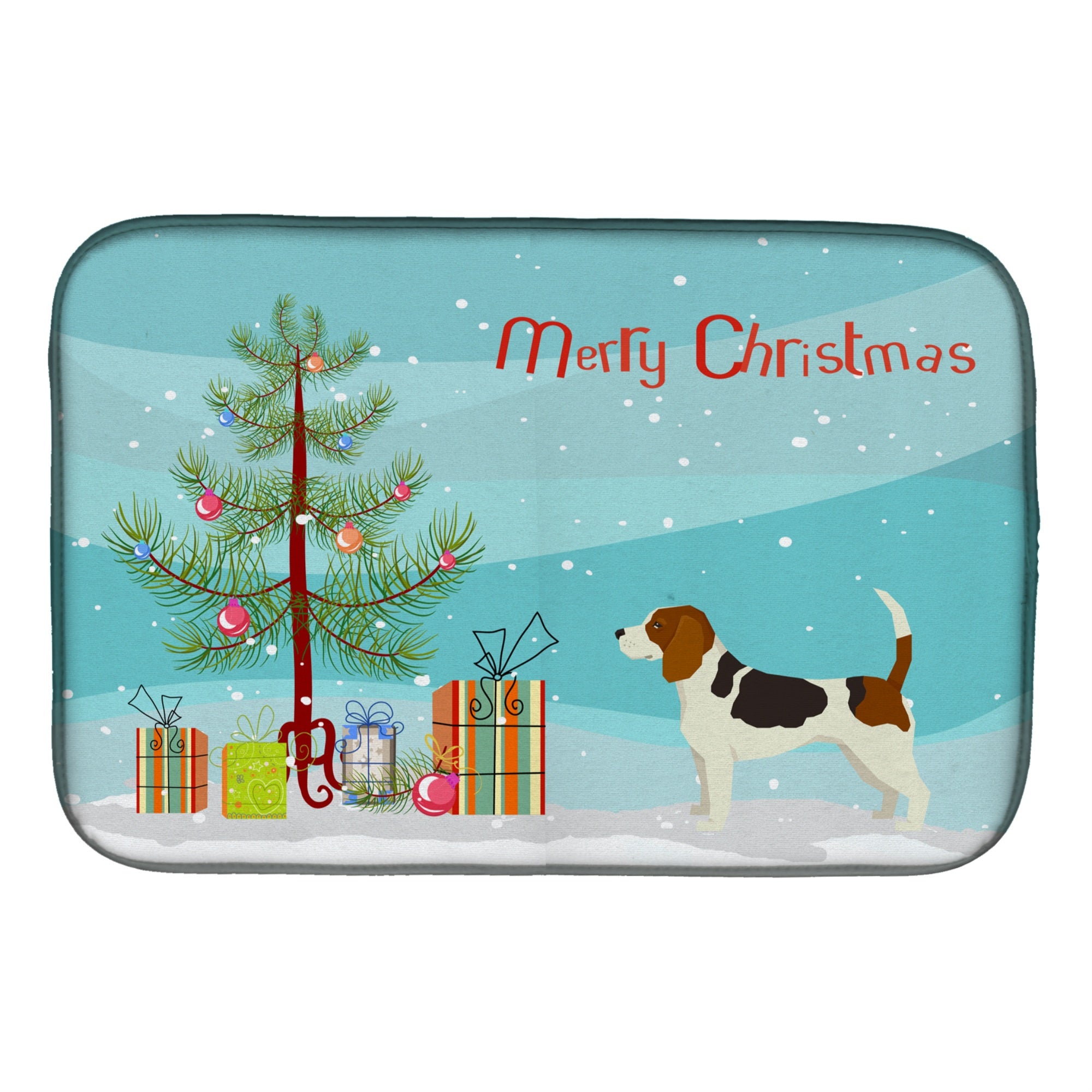 Caroline'S Treasures Ck3519Ddm Beagle Christmas Tree Dish-Drying-Mats, 14 X 21, Multicolor