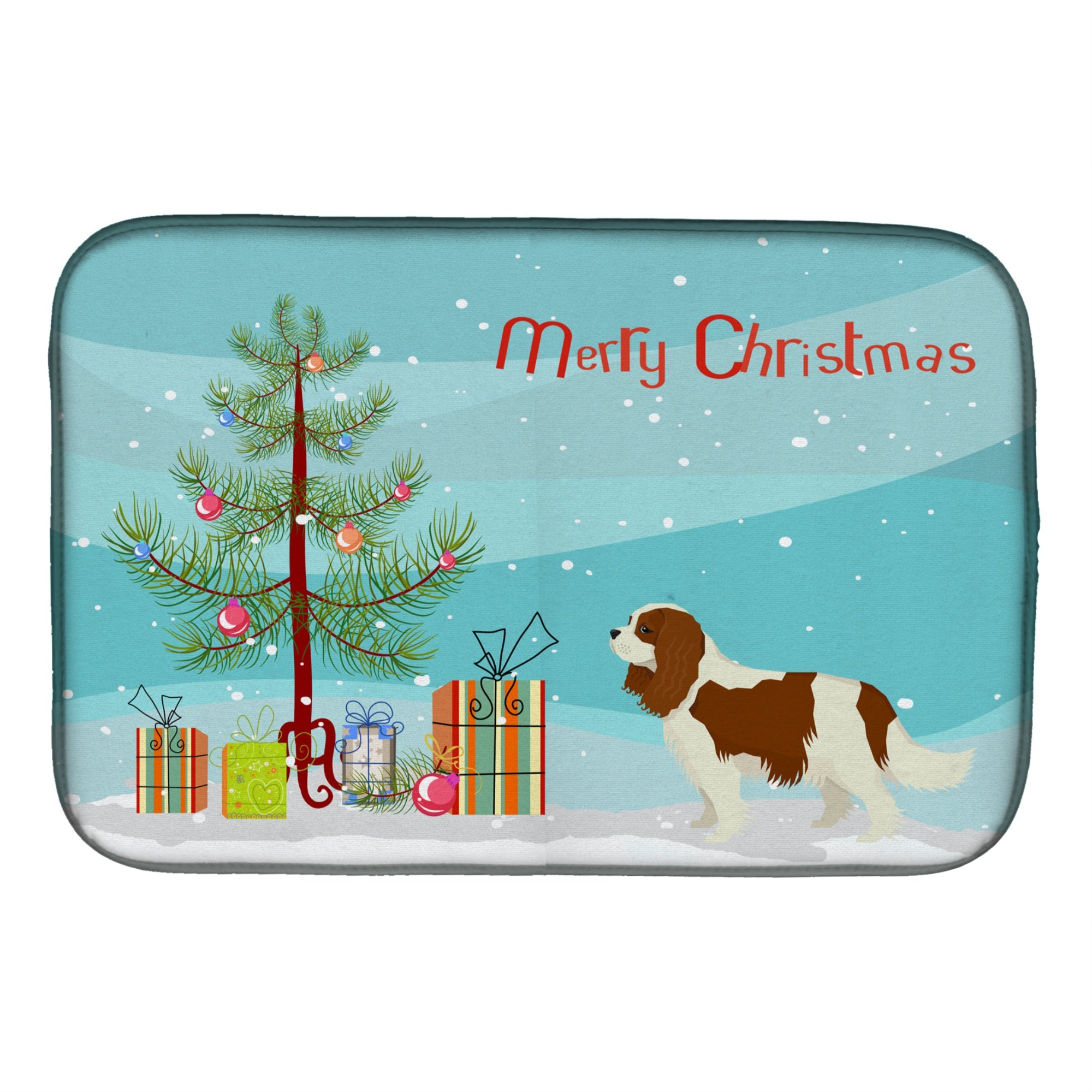 Caroline'S Treasures Ck3529Ddm Cavalier Spaniel Christmas Tree Dish-Drying-Mats, 14 X 21, Multicolor