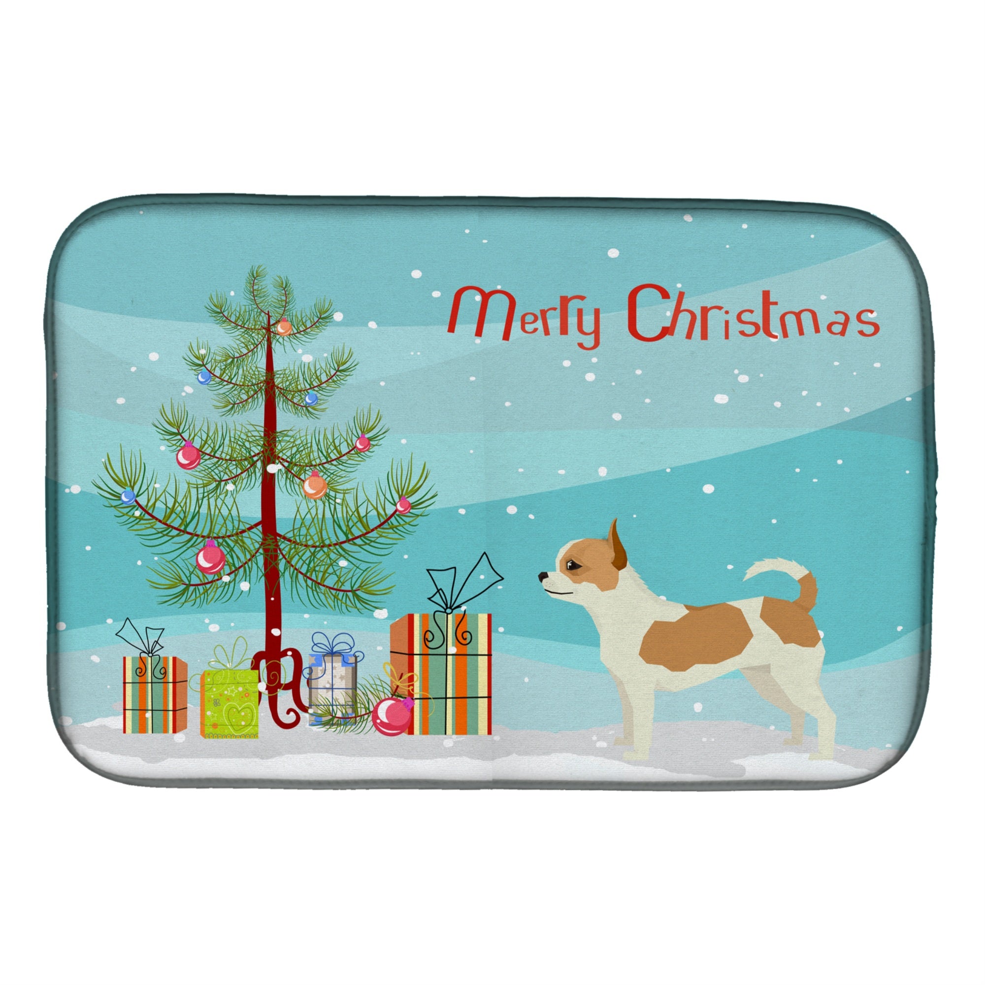 Caroline'S Treasures Ck3530Ddm Chihuahua Christmas Tree Dish-Drying-Mats, 14 X 21, Multicolor