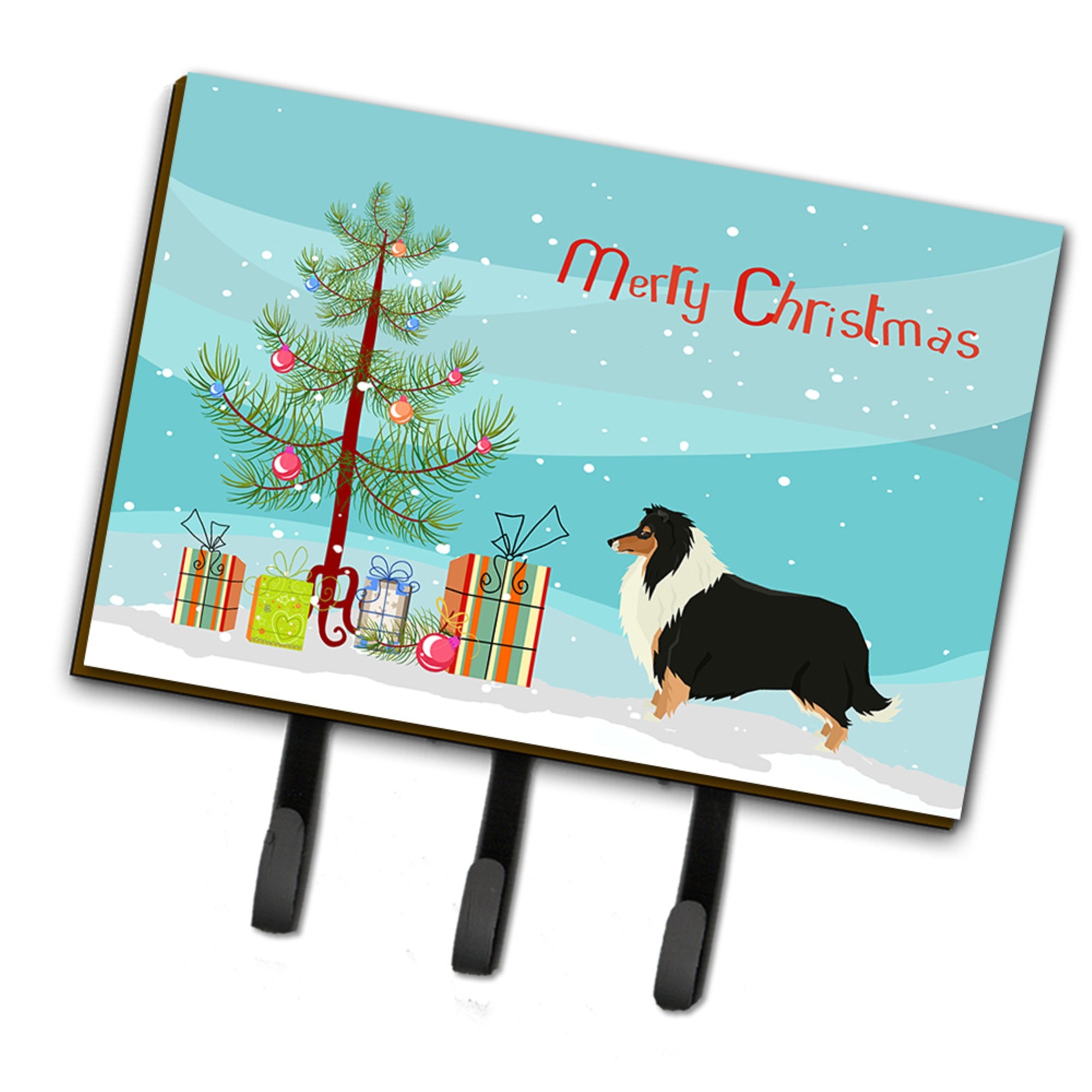 Caroline'S Treasures Collie Christmas Tree Leash Or Key Holder Hooks, Multicolor