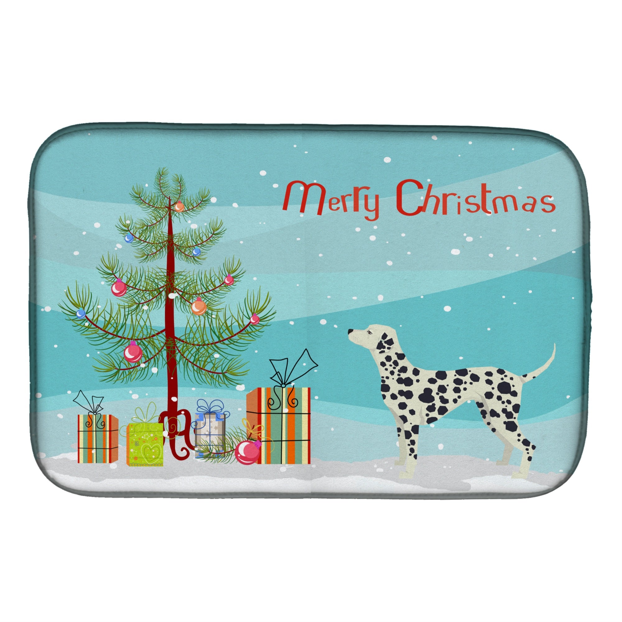 Caroline'S Treasures Ck3534Ddm Dalmatian Christmas Tree Dish-Drying-Mats, 14 X 21, Multicolor