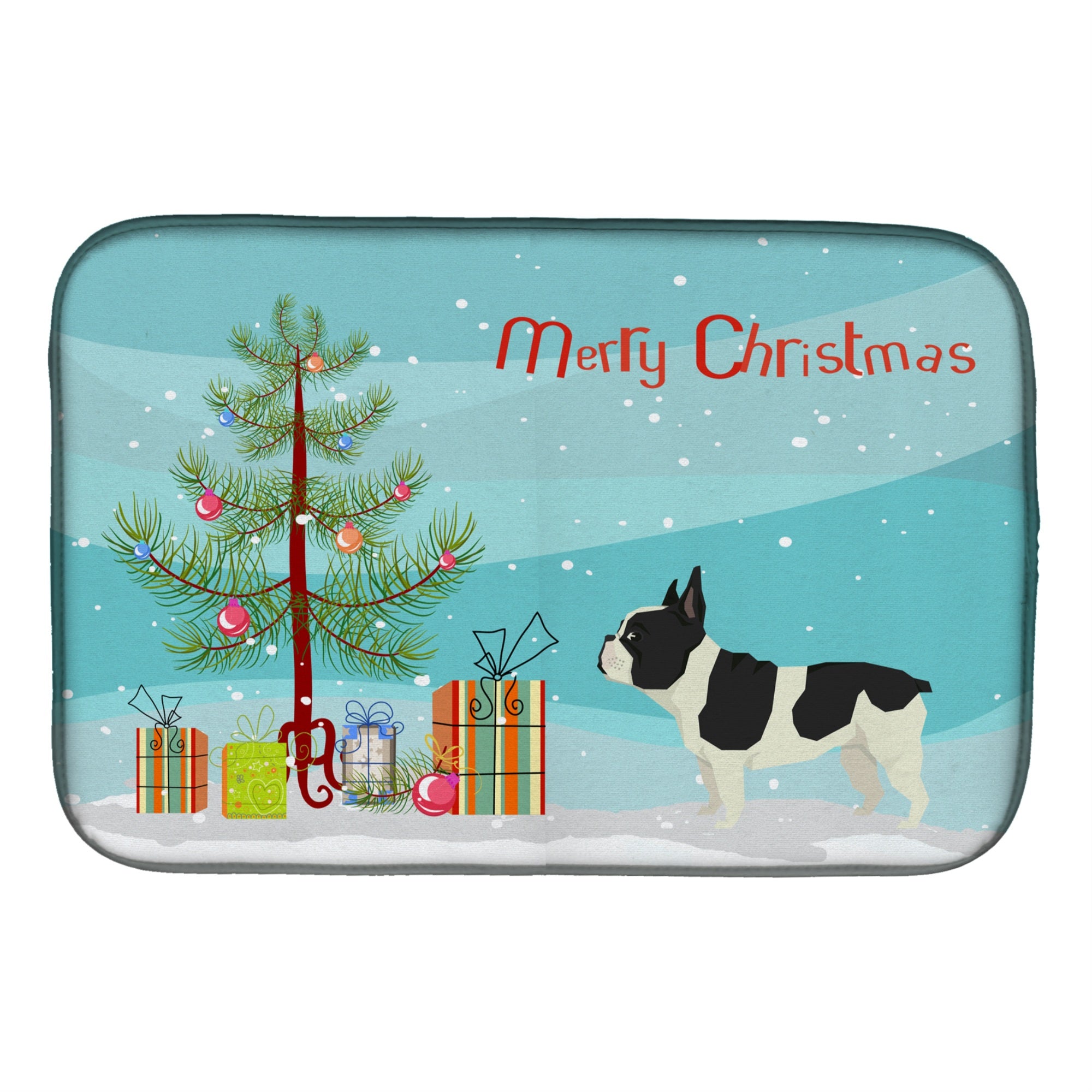 Caroline'S Treasures Ck3539Ddm French Bulldog Christmas Tree Dish-Drying-Mats, 14 X 21, Multicolor
