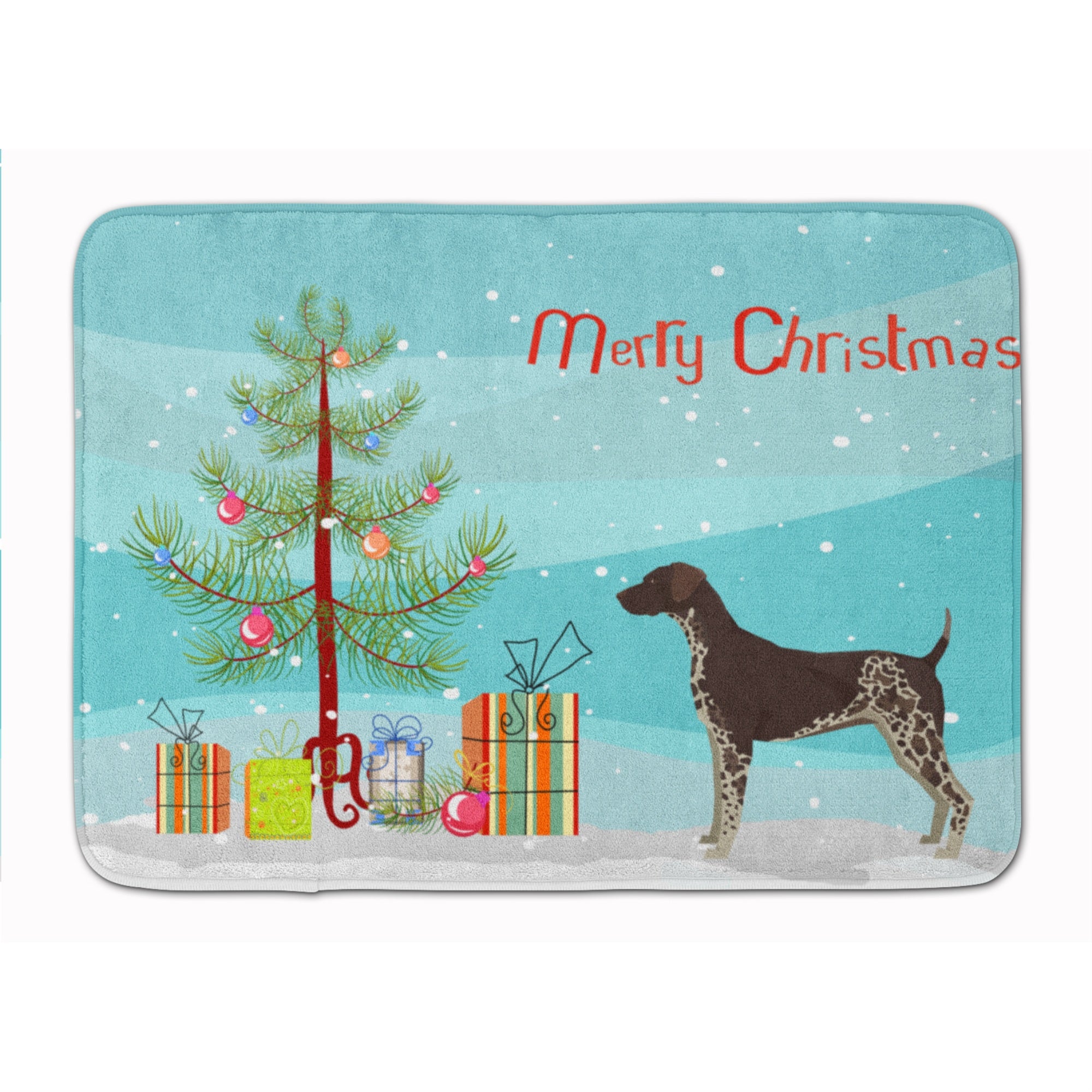 Caroline'S Treasures German Shorthaired Pointer Christmas Tree Machine Washable Memory Foam Mat Doormats, Multicolor