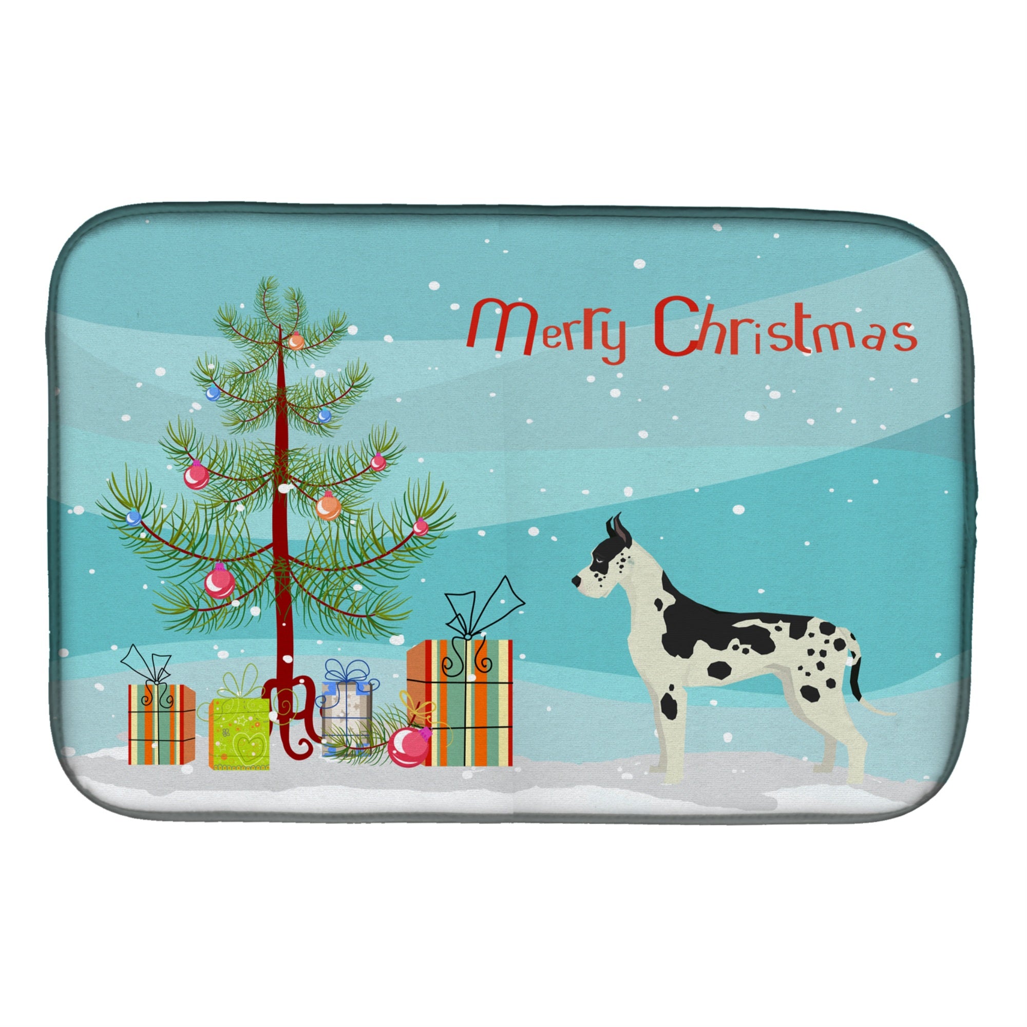 Caroline'S Treasures Ck3542Ddm Dane Christmas Tree Dish-Drying-Mats, 14 X 21, Multicolor