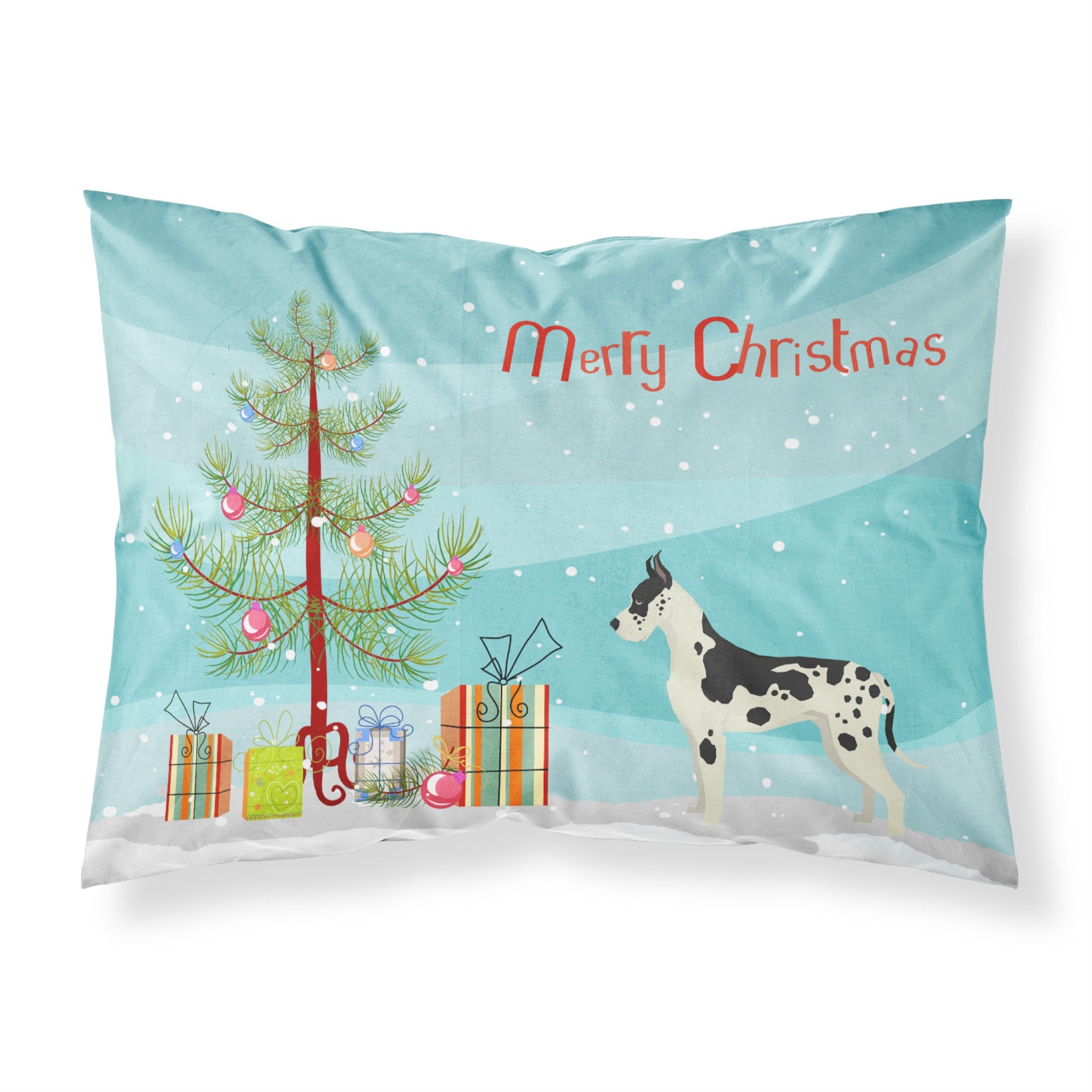 Caroline'S Treasures Dane Christmas Tree Fabric Standard Pillowcases, Multicolor