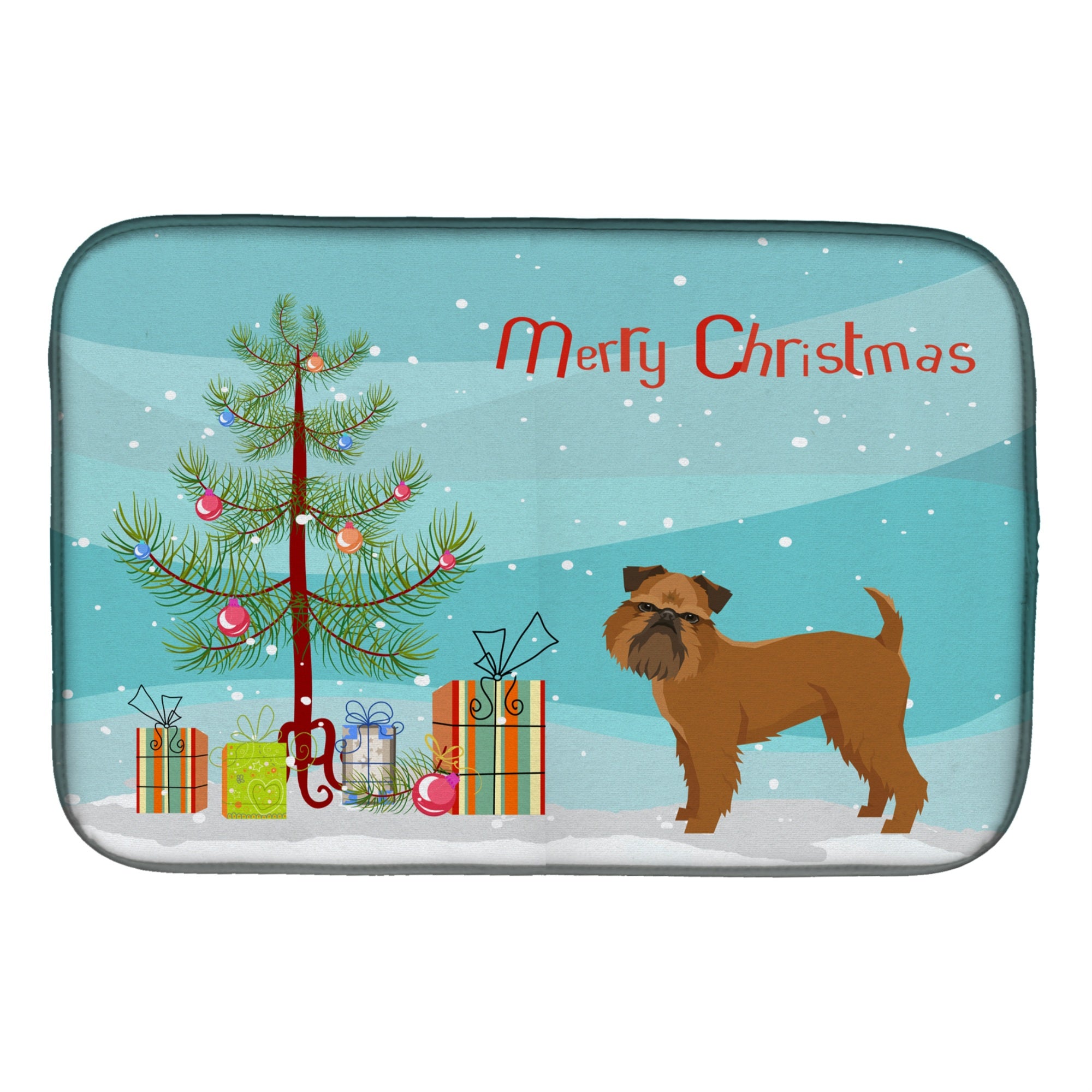 Caroline'S Treasures Ck3544Ddm Brussels Griffon Christmas Tree Dish-Drying-Mats, 14 X 21, Multicolor