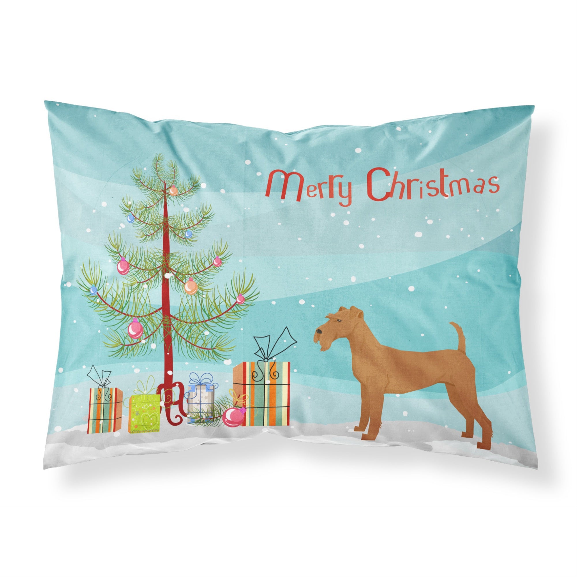 Caroline'S Treasures Irish Terrier Christmas Tree Fabric Standard Pillowcases, Multicolor