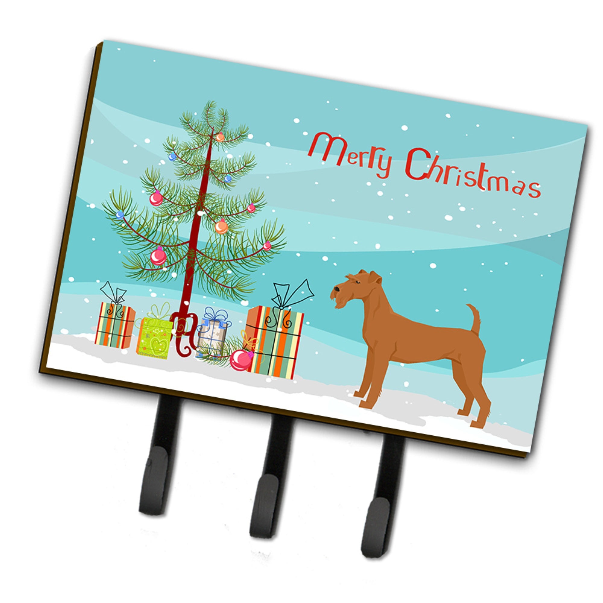Caroline'S Treasures Irish Terrier Christmas Tree Leash Or Key Holder Hooks, Multicolor