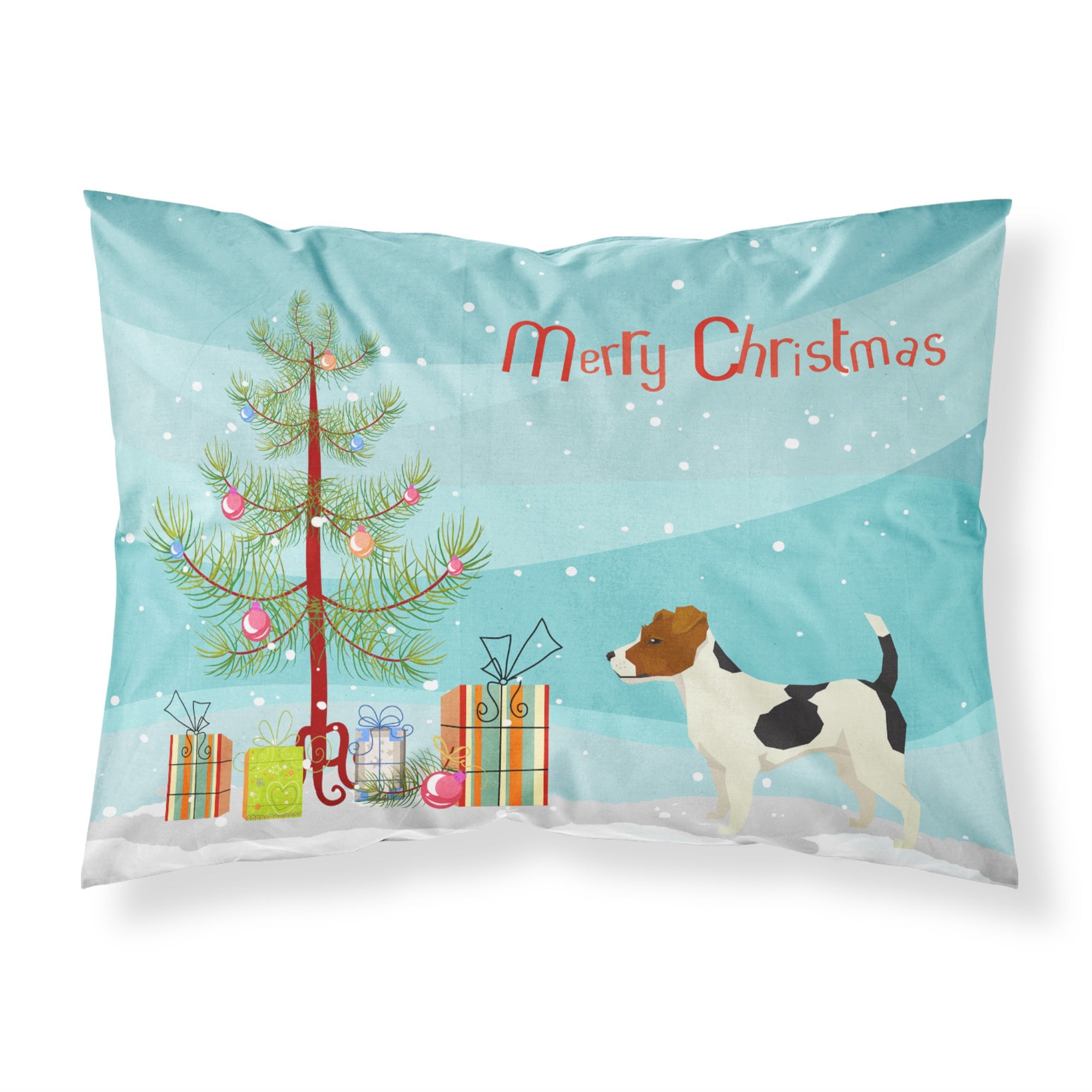 Caroline'S Treasures Jack Russell Terrier Christmas Tree Fabric Standard Pillowcases, Multicolor