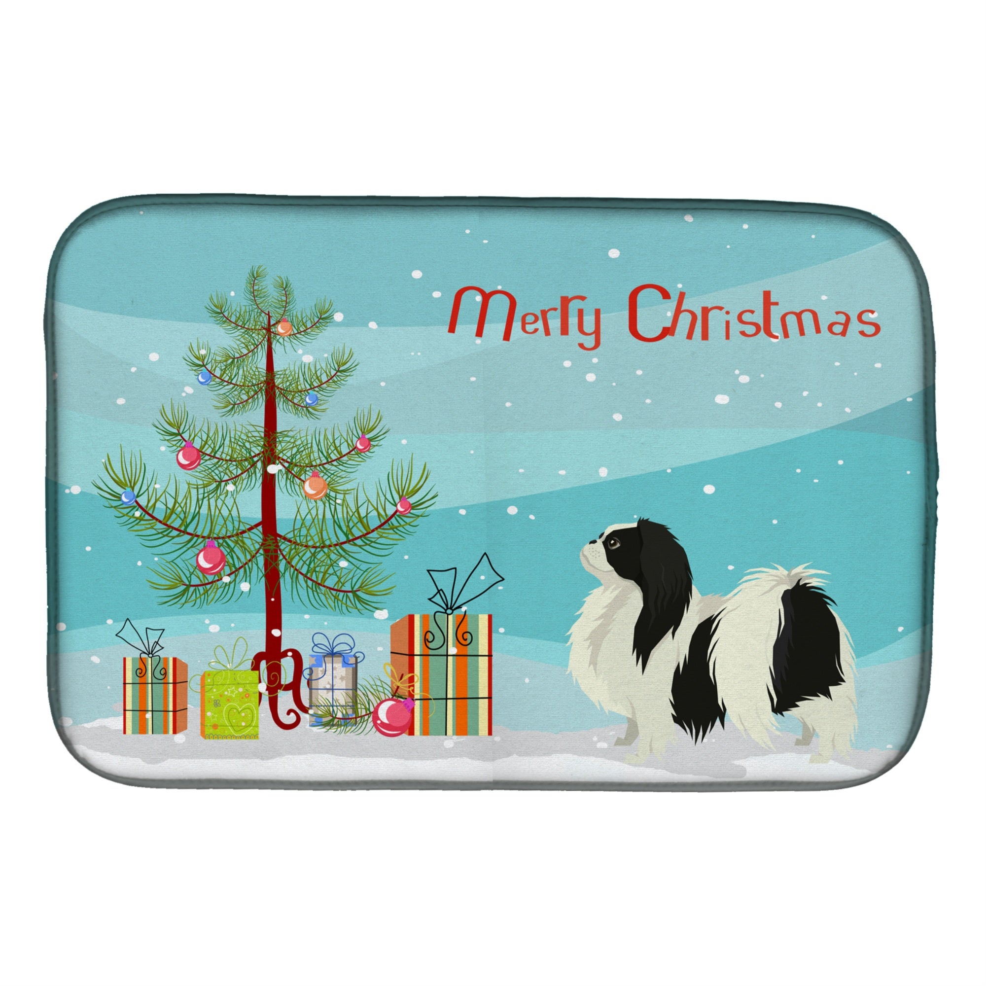 Caroline'S Treasures Ck3548Ddm Japanese Chin Christmas Tree Dish-Drying-Mats, 14 X 21, Multicolor