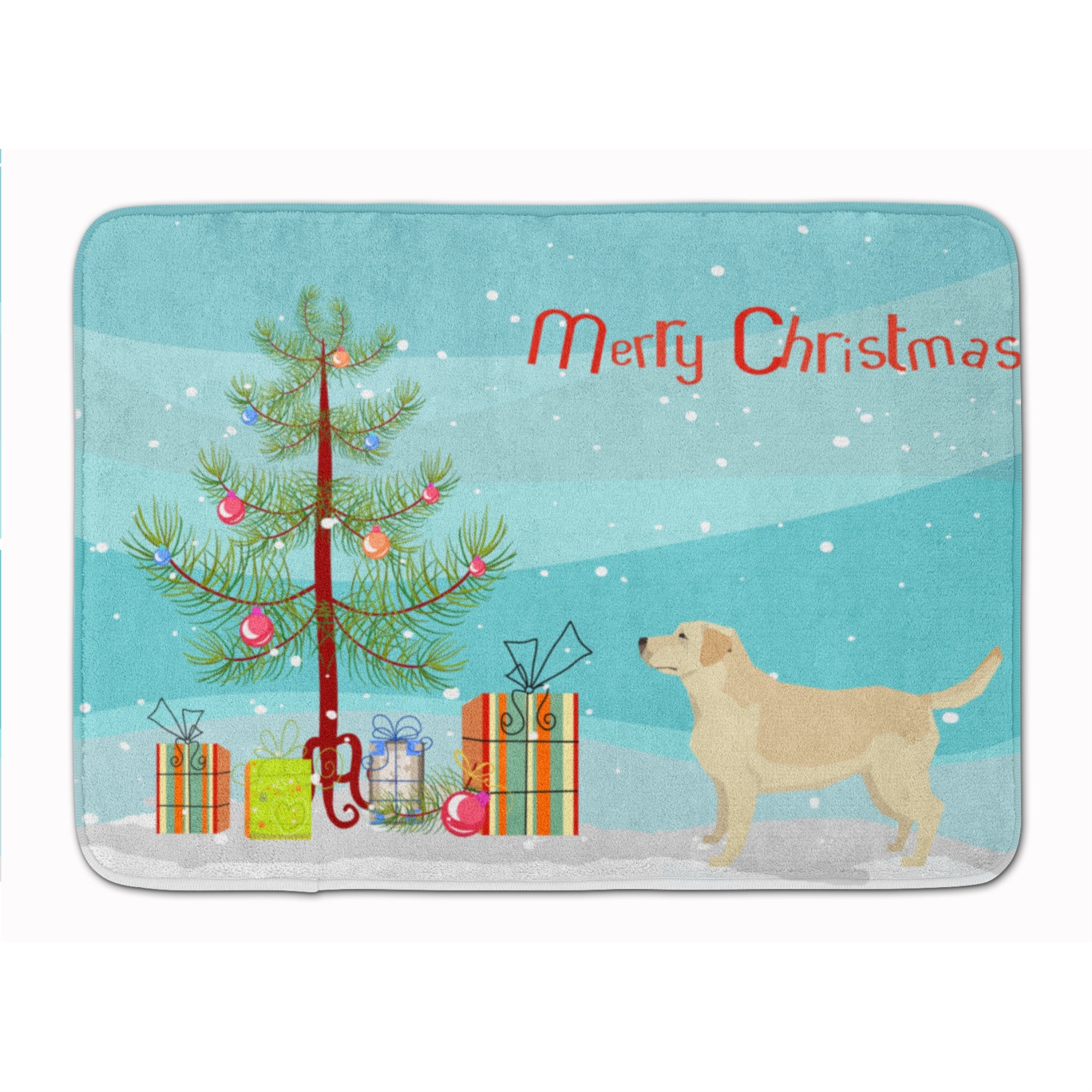 Caroline'S Treasures Labrador Retriever Christmas Tree Machine Washable Memory Foam Mat Doormats, Multicolor