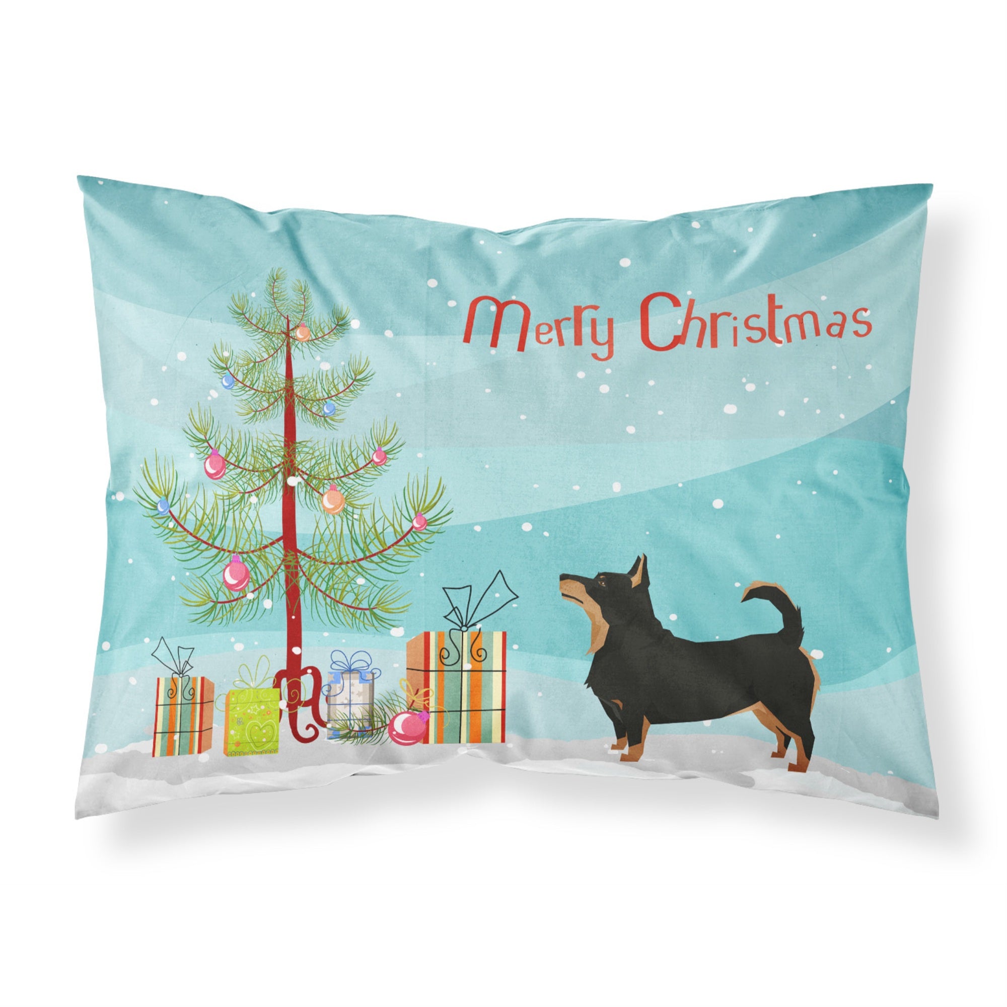 Caroline'S Treasures Lancashire Terrier Christmas Tree Fabric Standard Pillowcases, Multicolor