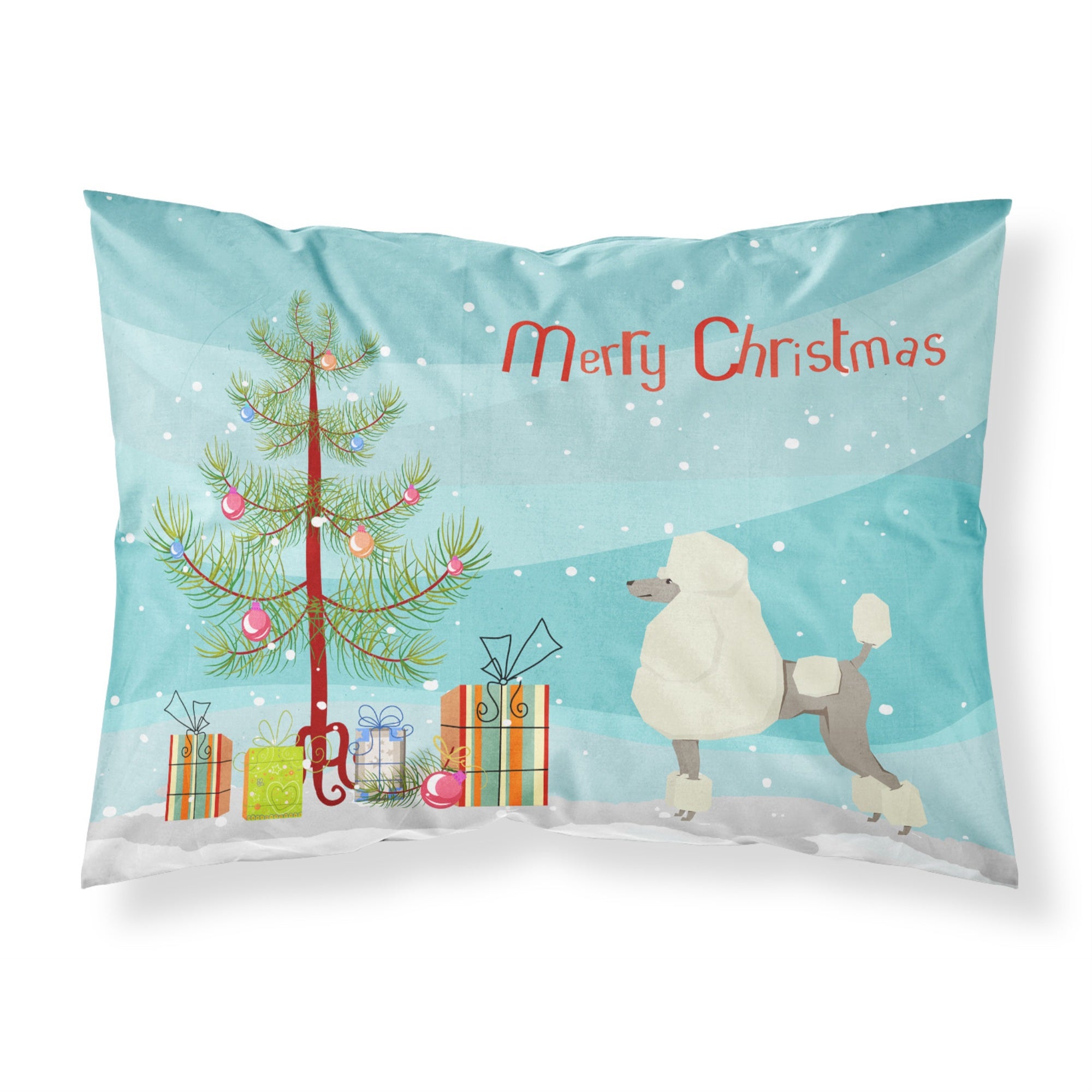 Caroline'S Treasures Poodle Christmas Tree Fabric Standard Pillowcases, Multicolor