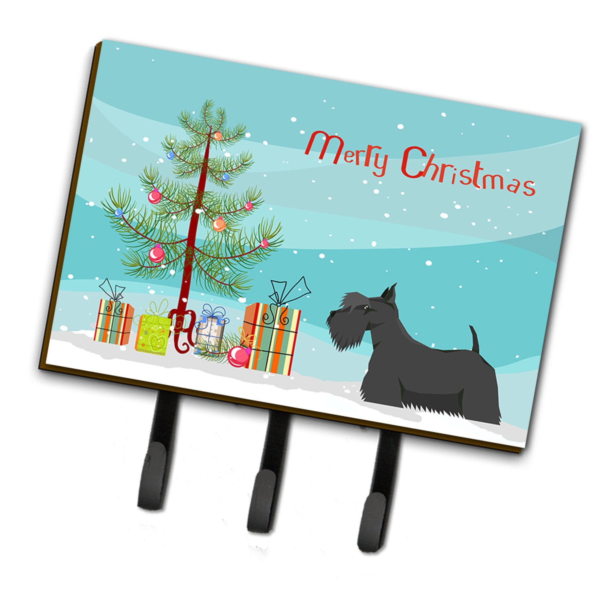 Caroline'S Treasures Scottish Terrier Christmas Tree Leash Or Key Holder Hooks, Multicolor
