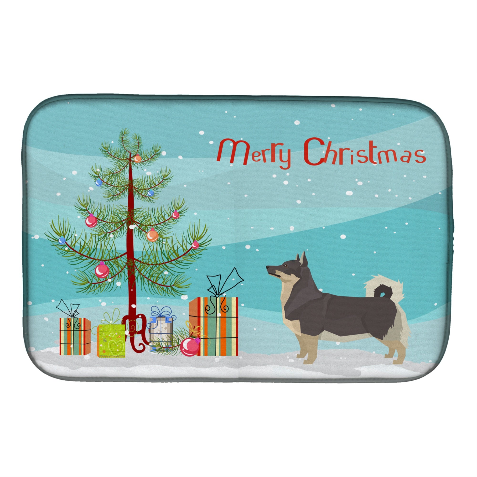 Caroline'S Treasures Ck3566Ddm Swedish Vallhund Christmas Tree Dish-Drying-Mats, 14 X 21, Multicolor