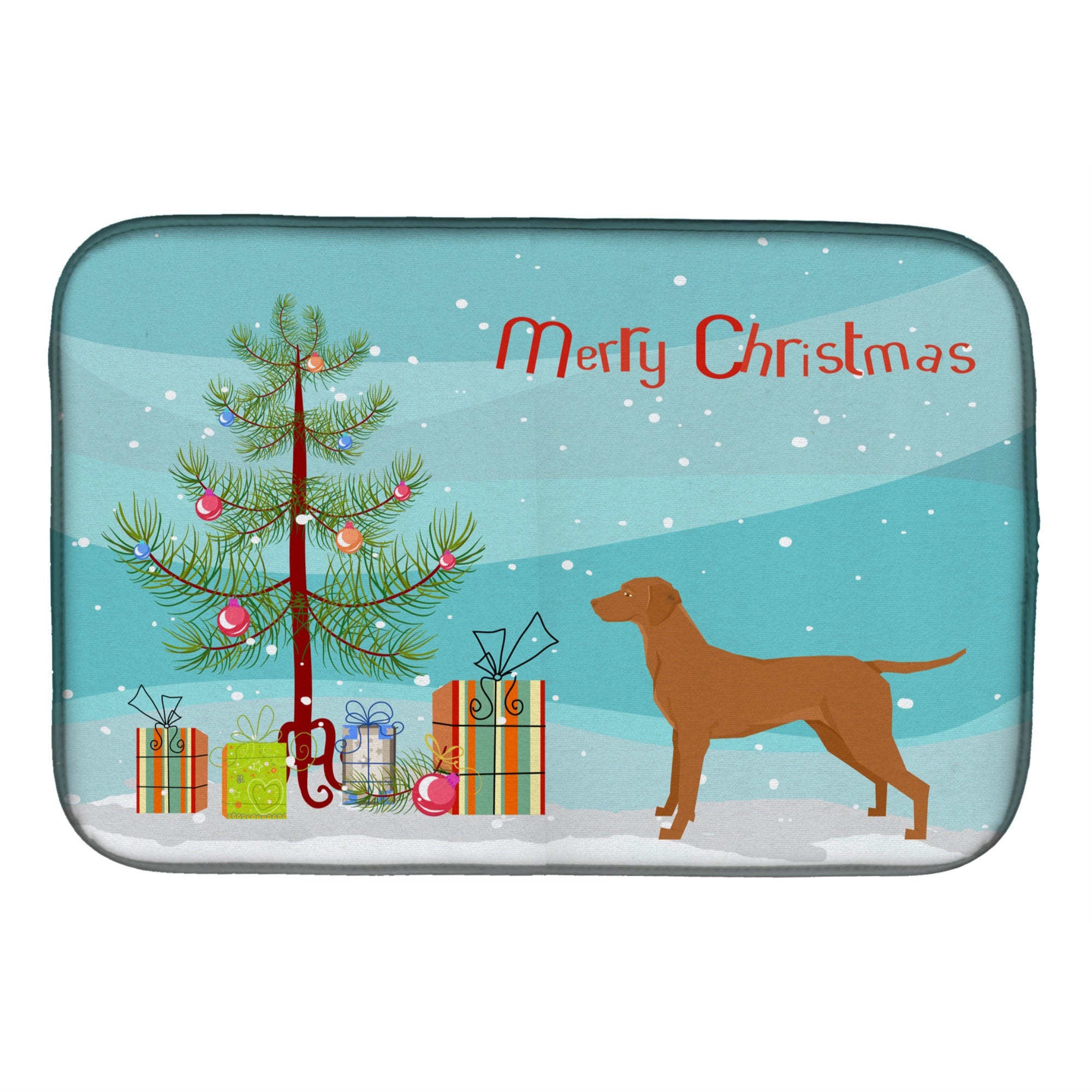 Caroline'S Treasures Ck3568Ddm Vizsla Christmas Tree Dish-Drying-Mats, 14 X 21, Multicolor