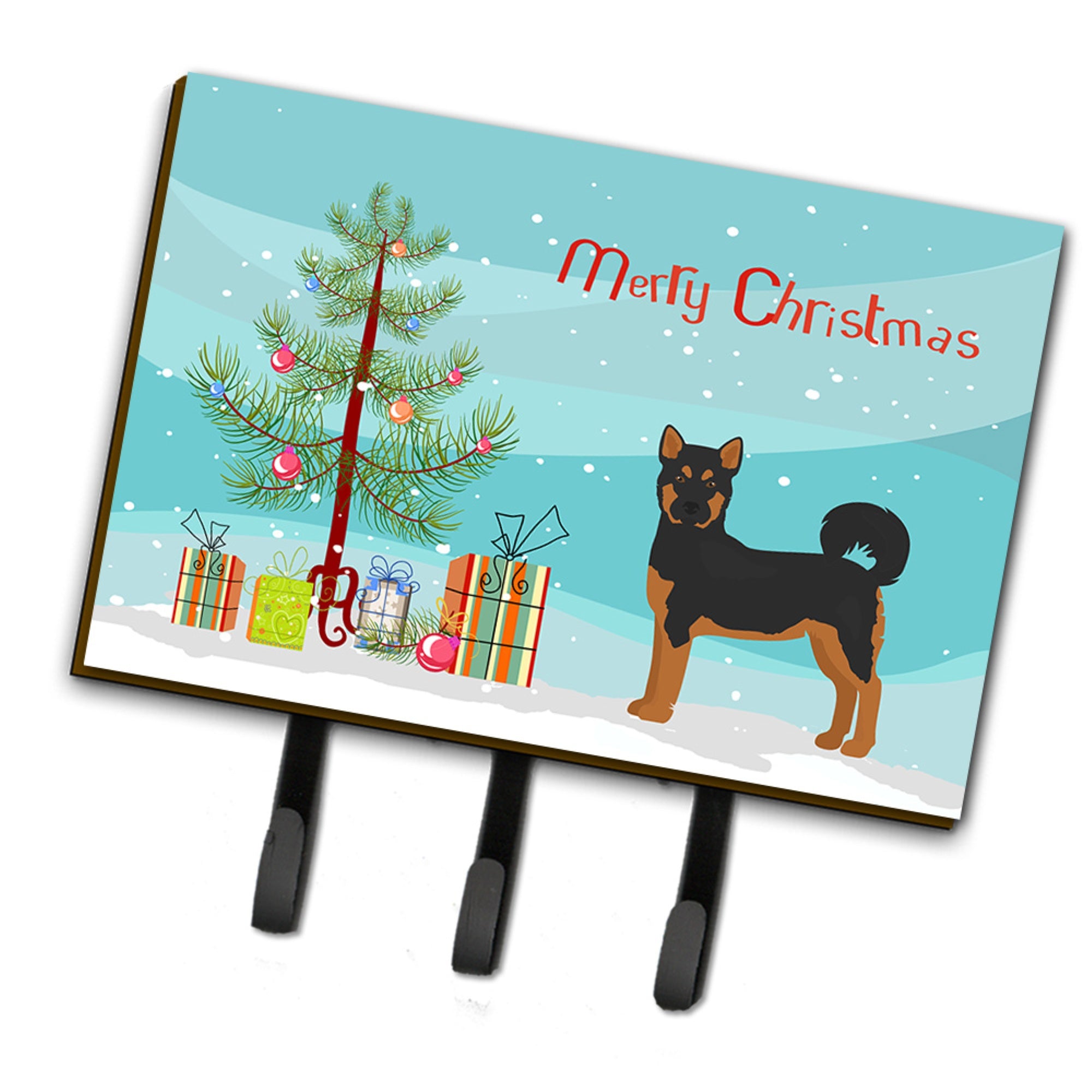 Caroline'S Treasures Akita Shepherd Black And Tan Christmas Tree Leash Or Key Holder Hooks, Multicolor