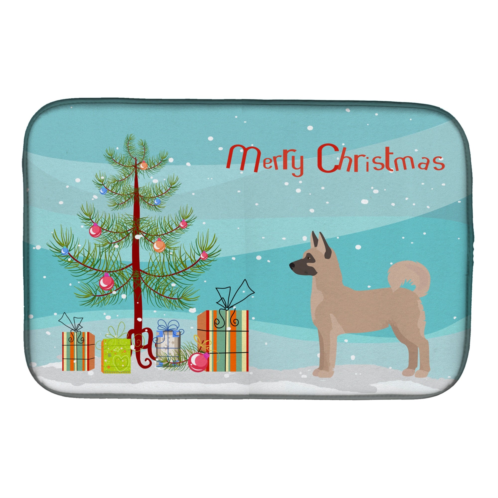Caroline'S Treasures Ck3799Ddm Akita Shepherd Christmas Tree Dish-Drying-Mats, 14 X 21, Multicolor