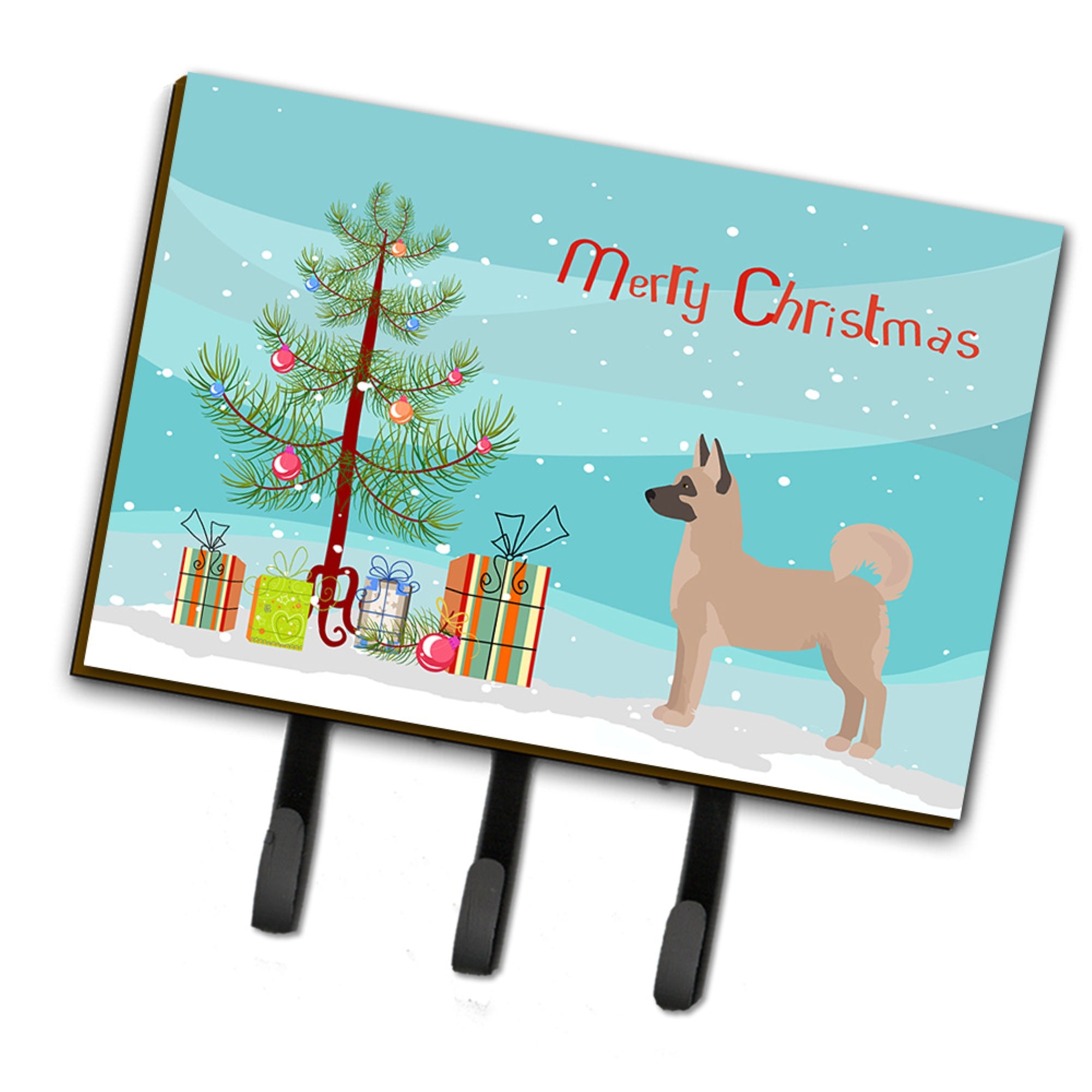 Caroline'S Treasures Akita Shepherd Christmas Tree Leash Or Key Holder Hooks, Multicolor