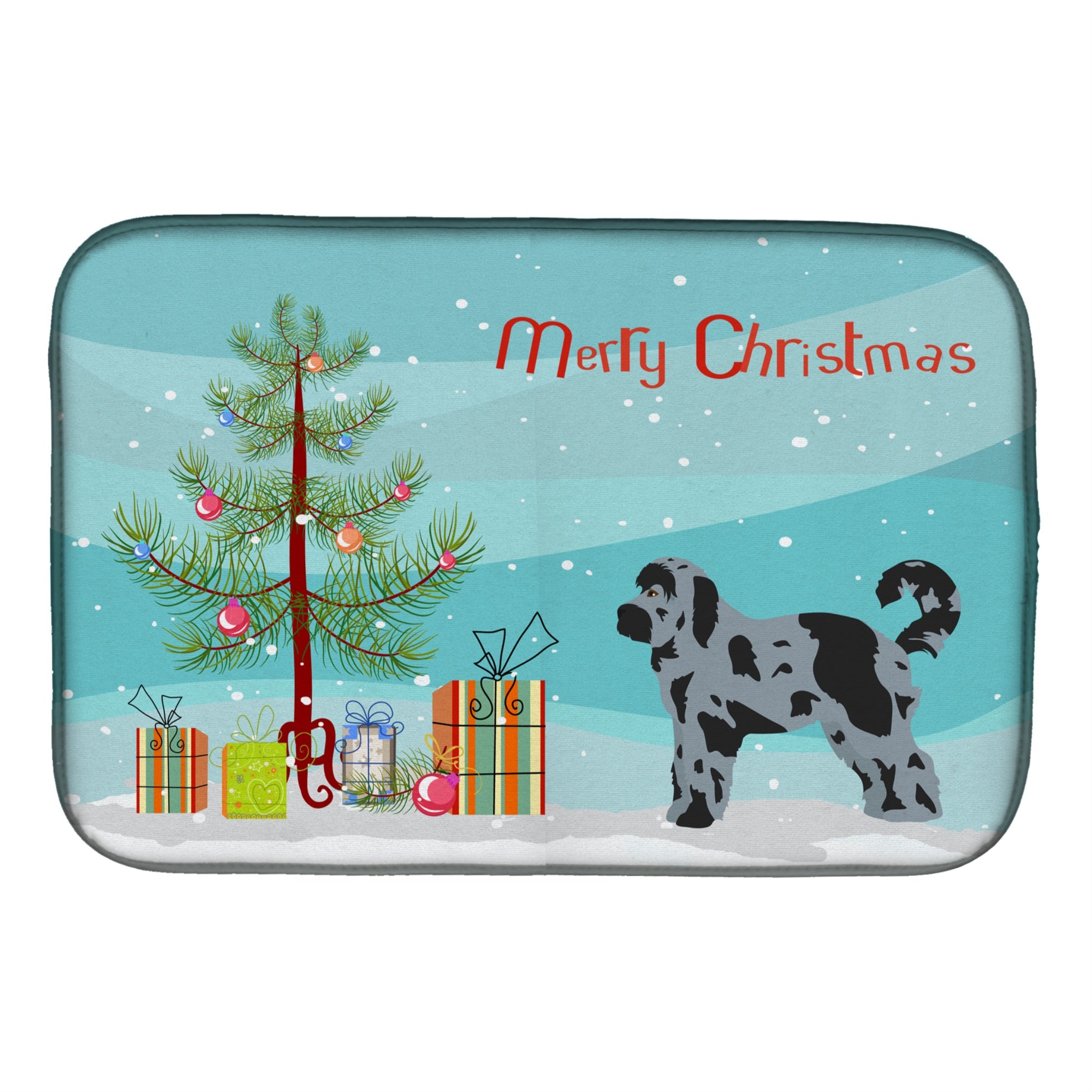 Caroline'S Treasures Ck3801Ddm Aussiedoodle #2 Christmas Tree Dish-Drying-Mats, 14 X 21, Multicolor