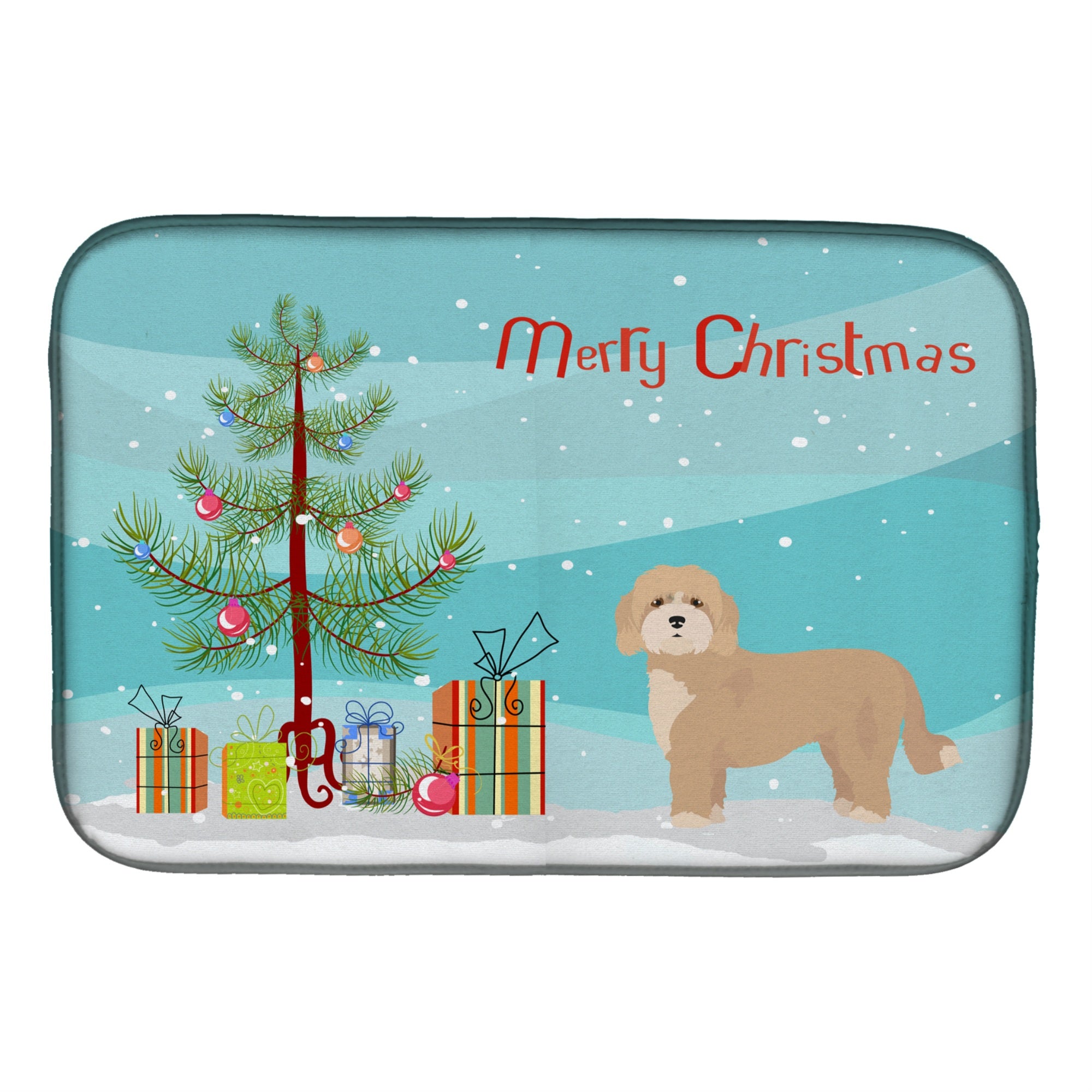 Caroline'S Treasures Ck3810Ddm Cavachon Christmas Tree Dish-Drying-Mats, 14 X 21, Multicolor