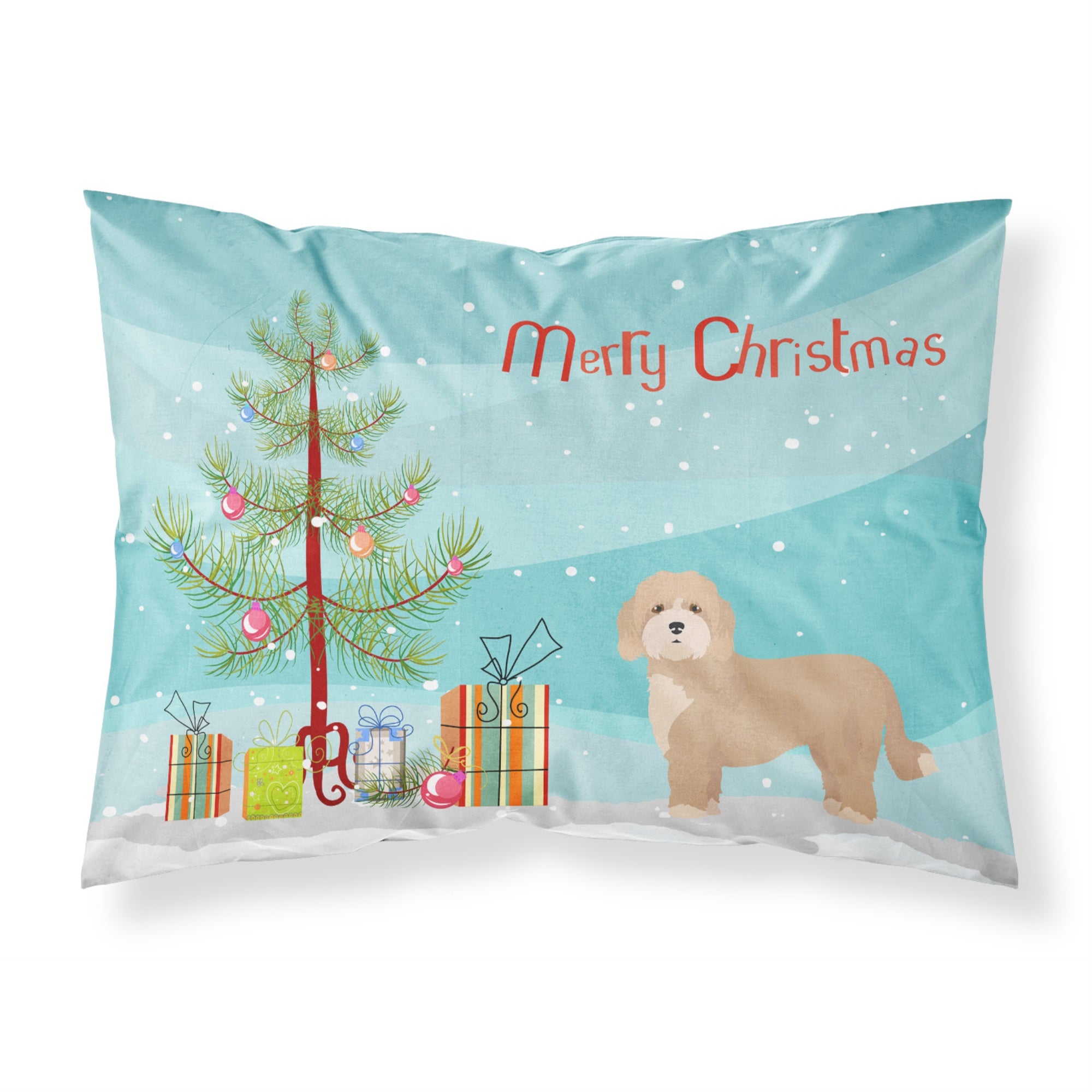 Caroline'S Treasures Cavachon Christmas Tree Fabric Standard Pillowcases, Multicolor