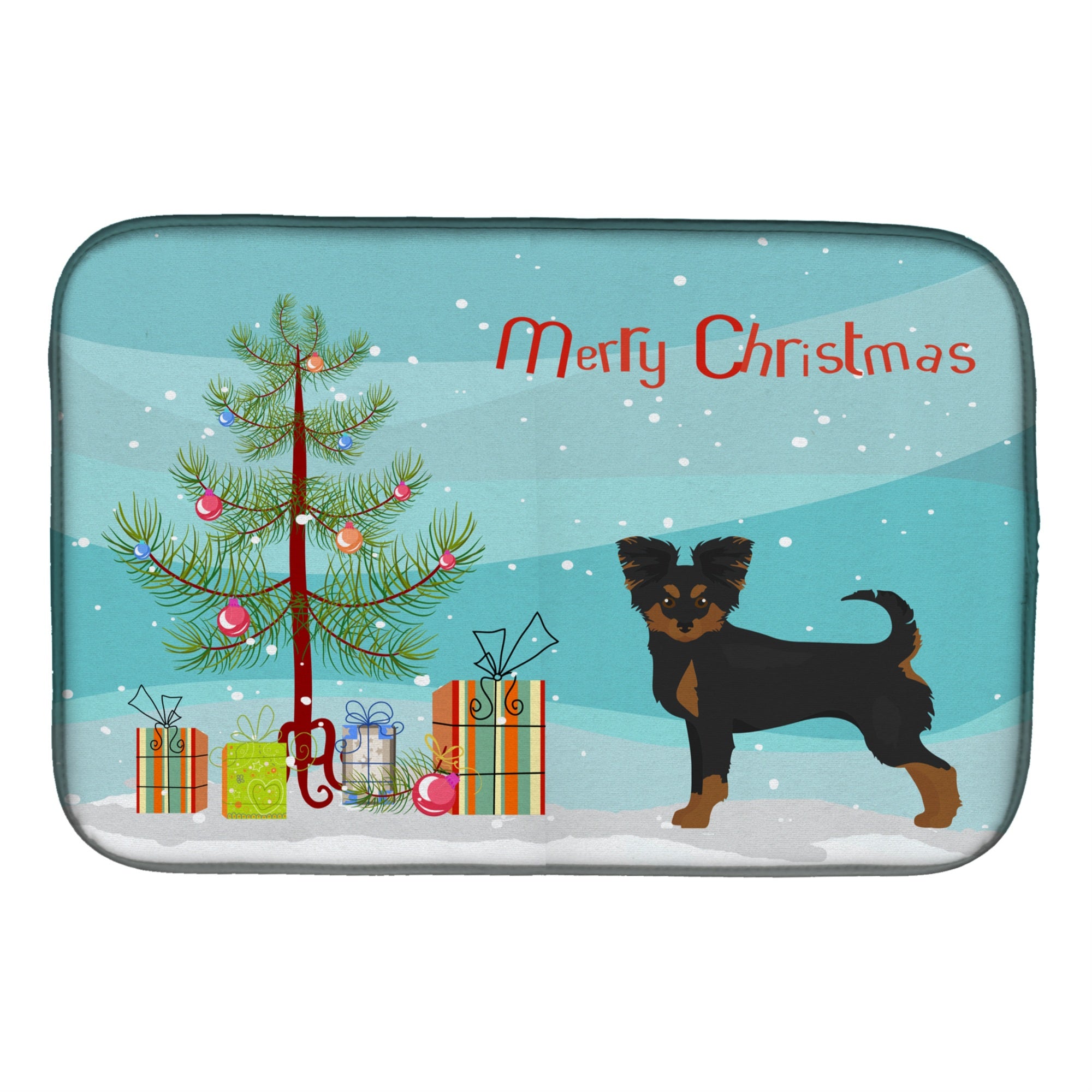 Caroline'S Treasures Ck3813Ddm Black And Tan Chion Christmas Tree Dish-Drying-Mats, 14 X 21, Multicolor