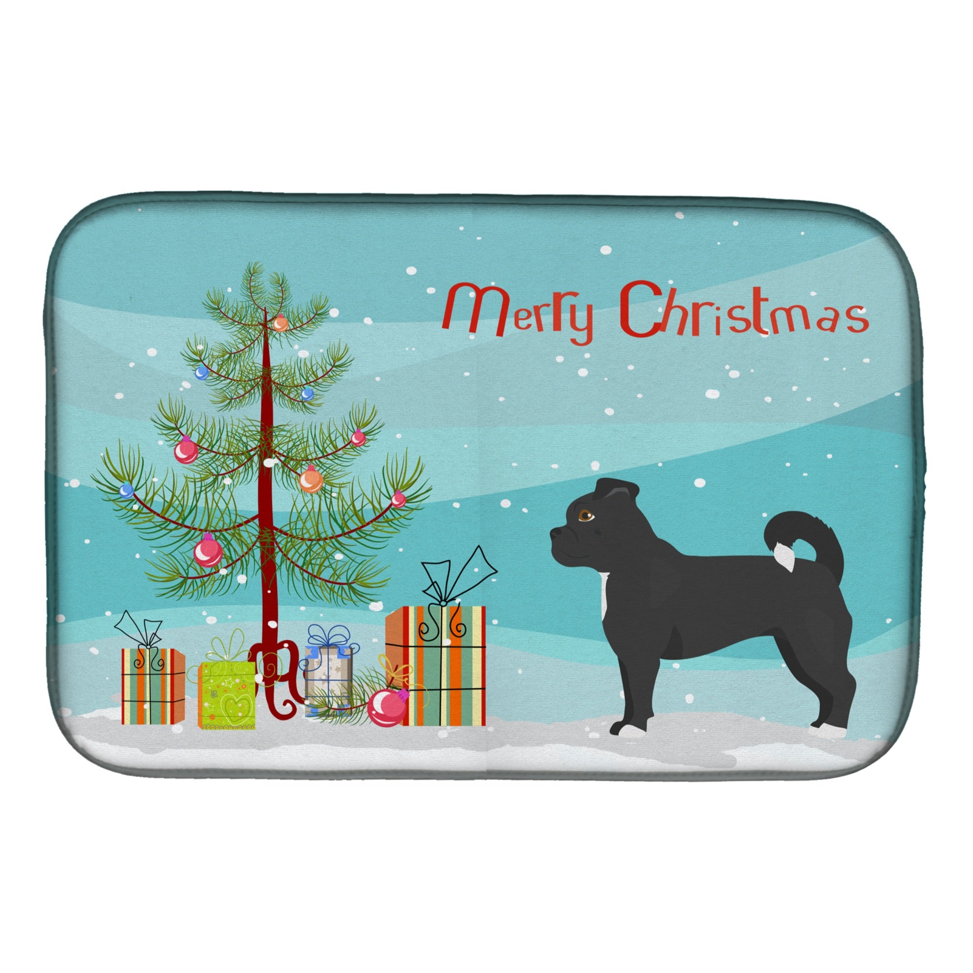 Caroline'S Treasures Ck3820Ddm Black Chug Christmas Tree Dish-Drying-Mats, 14 X 21, Multicolor