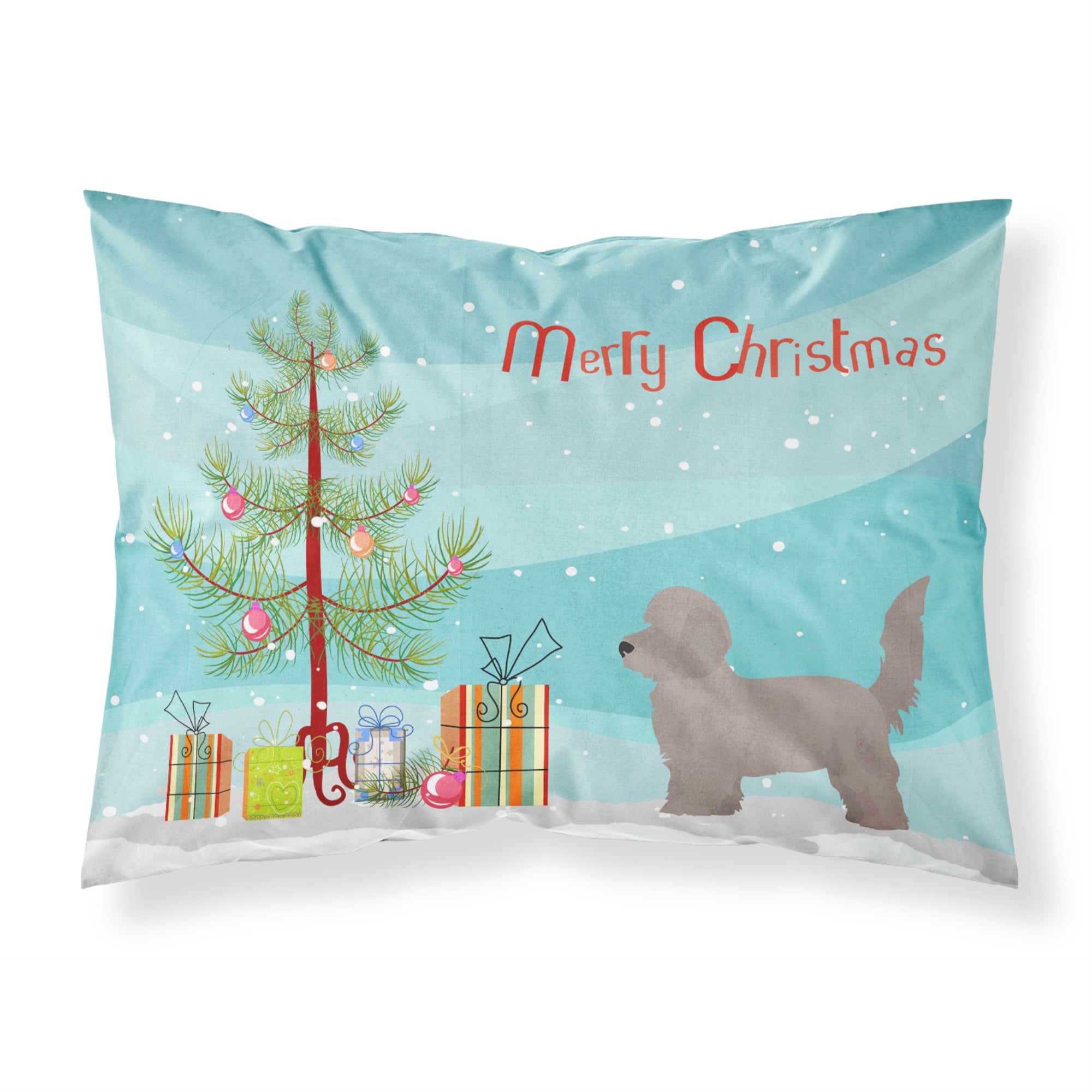 Caroline'S Treasures Doxiepoo Christmas Tree Fabric Standard Pillowcases, Multicolor