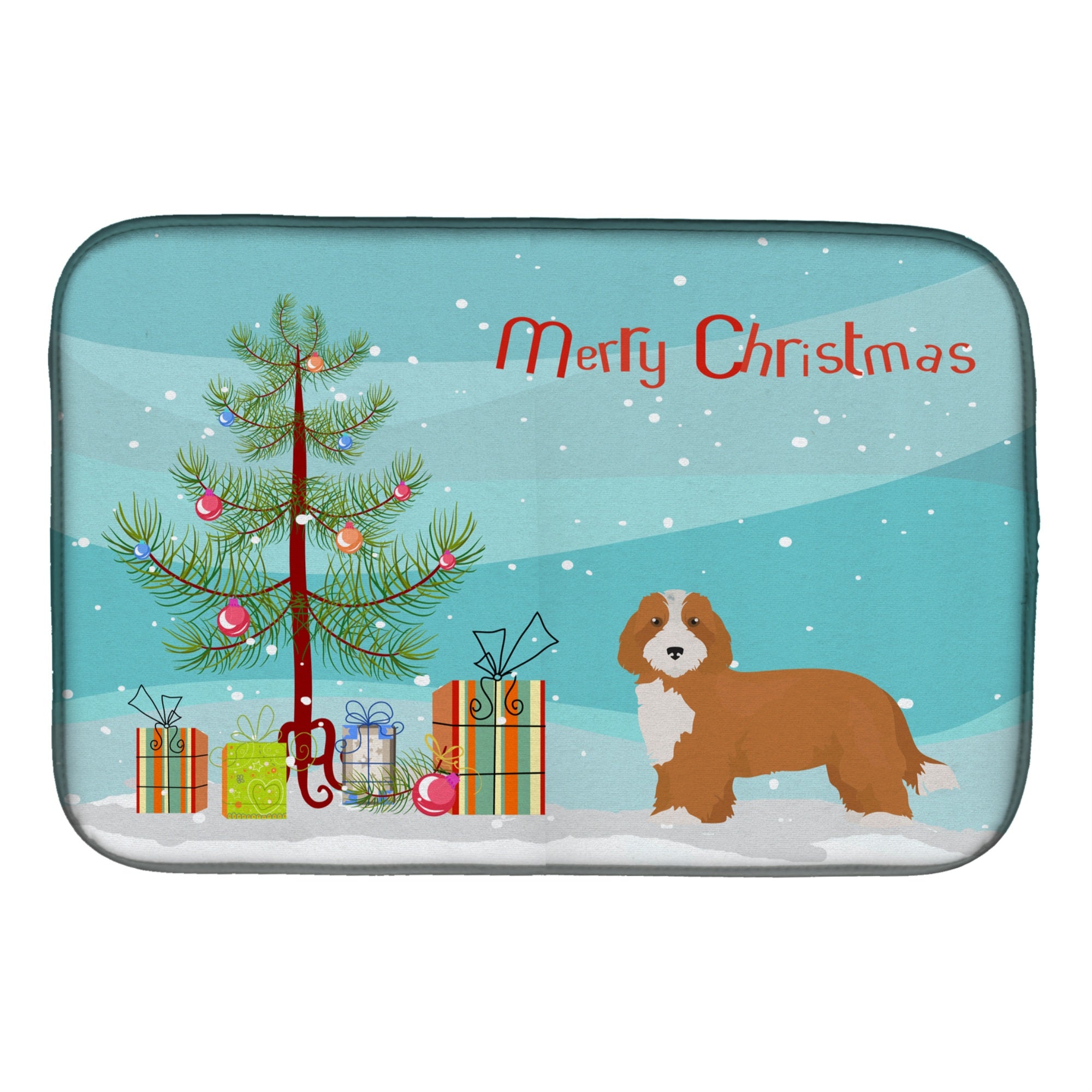 Caroline'S Treasures Ck3827Ddm Doxiepoo #2 Christmas Tree Dish-Drying-Mats, 14 X 21, Multicolor