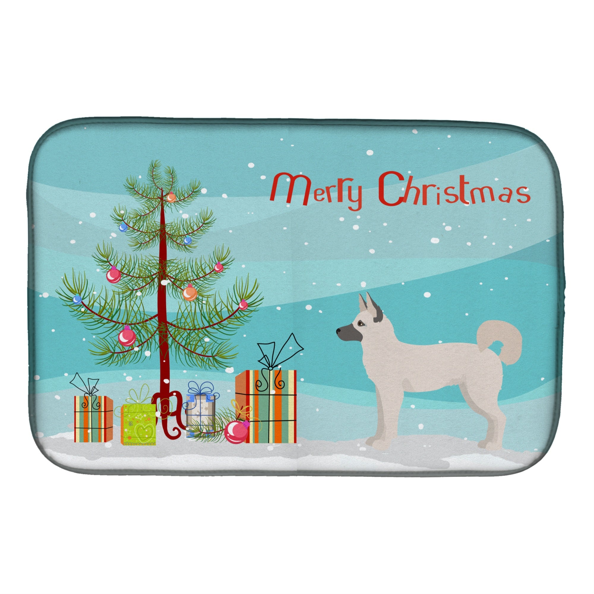 Caroline'S Treasures Ck3830Ddm Gerberian Shepsky Christmas Tree Dish-Drying-Mats, 14 X 21, Multicolor