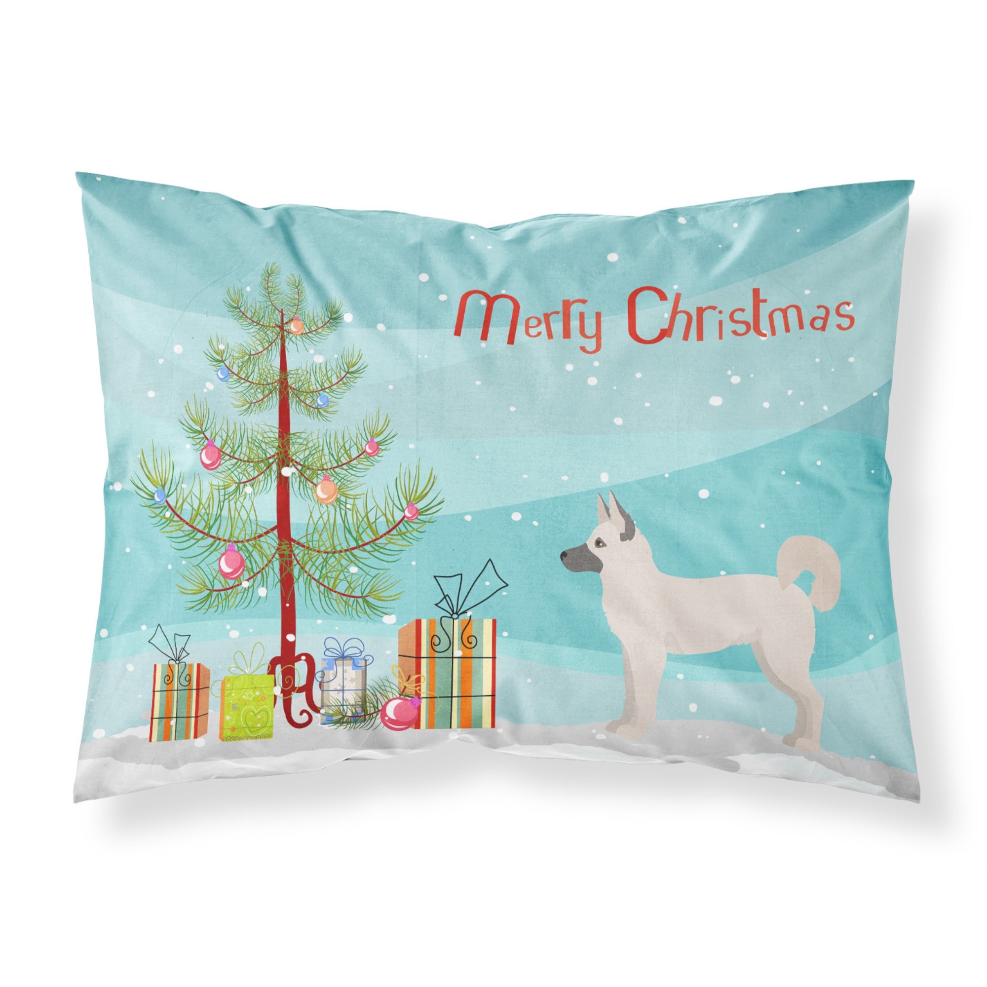 Caroline'S Treasures Gerberian Shepsky Christmas Tree Fabric Standard Pillowcases, Multicolor