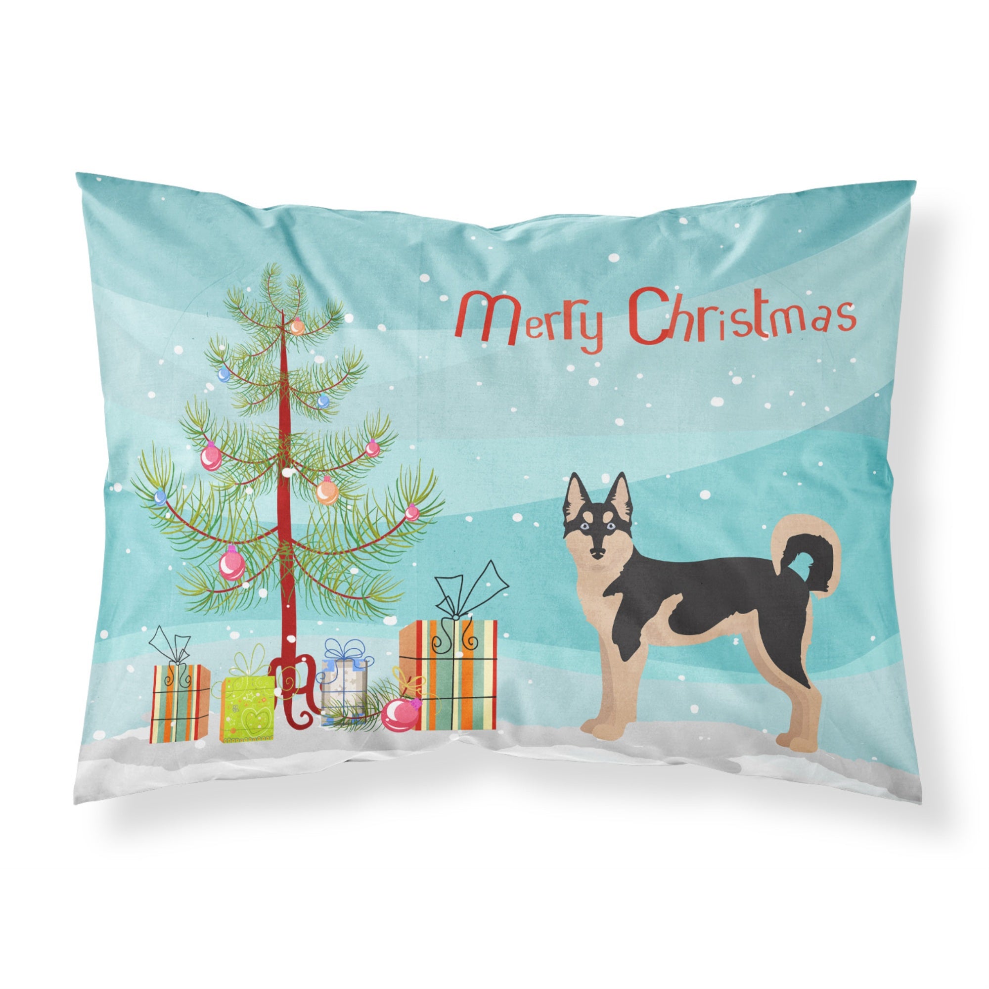 Caroline'S Treasures Gerberian Shepsky #2 Christmas Tree Fabric Standard Pillowcases, Multicolor