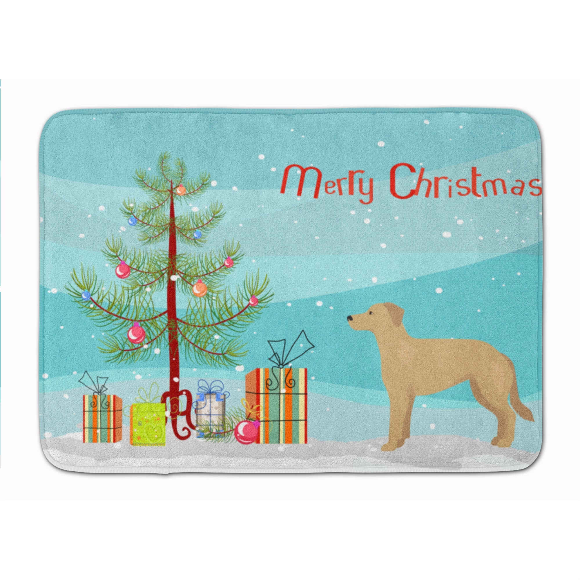 Caroline'S Treasures German Sheprador #1 Christmas Tree Machine Washable Memory Foam Mat Doormats, Multicolor