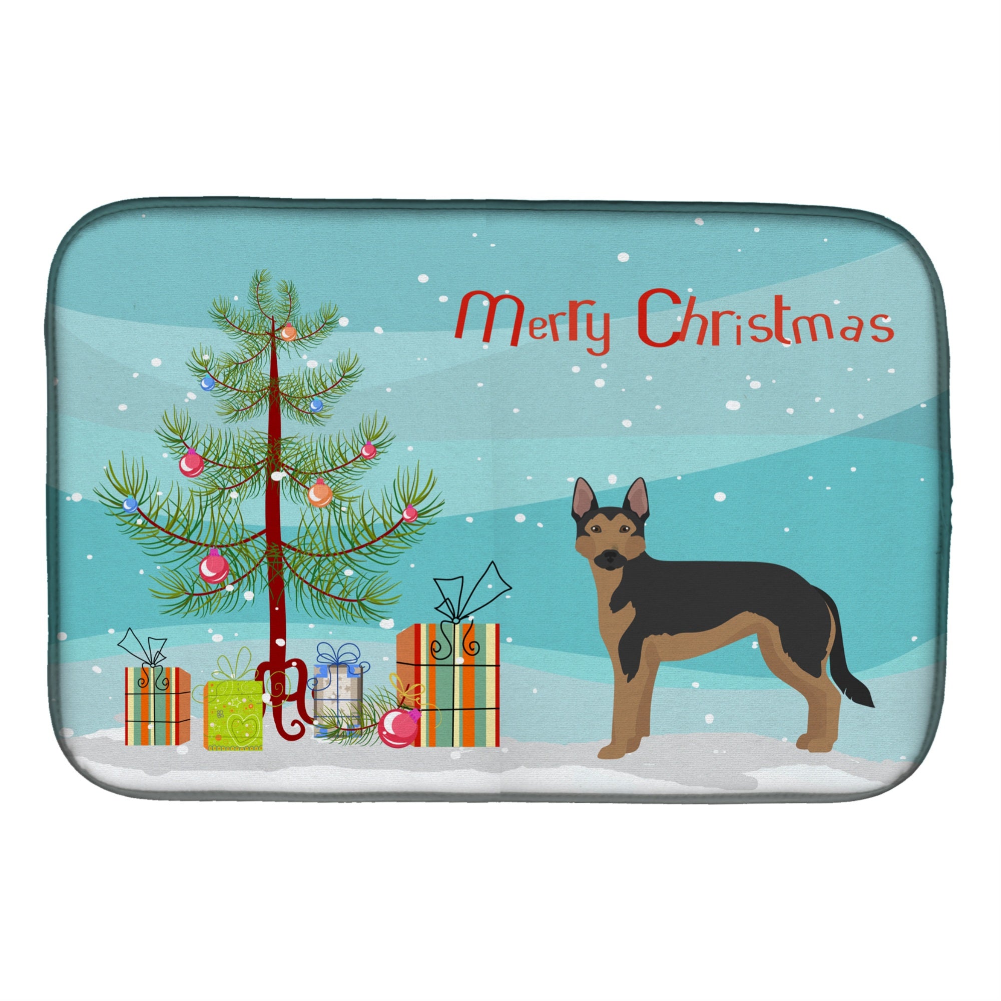 Caroline'S Treasures Ck3835Ddm German Sheprador #2 Christmas Tree Dish-Drying-Mats, 14 X 21, Multicolor