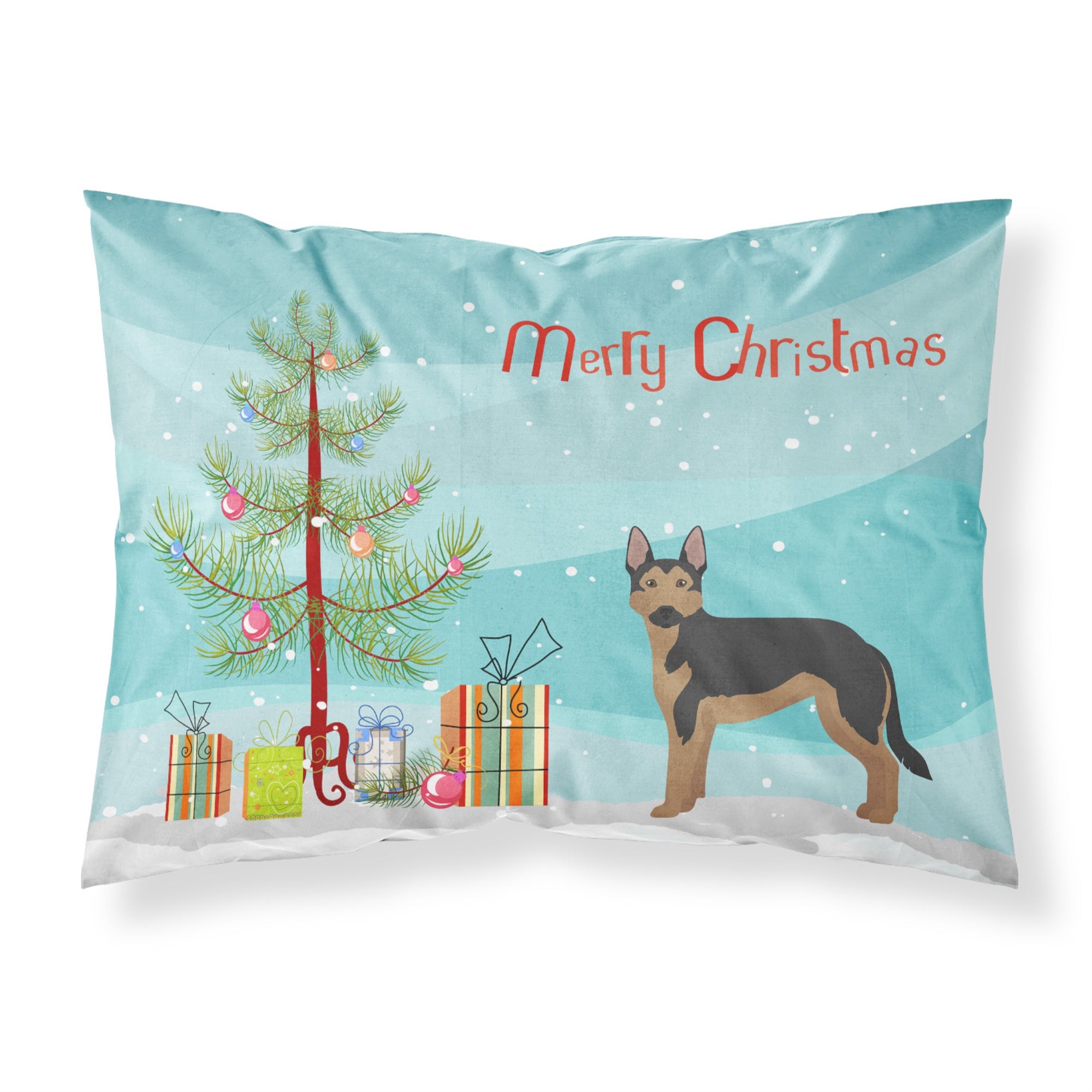 Caroline'S Treasures German Sheprador #2 Christmas Tree Fabric Standard Pillowcases, Multicolor