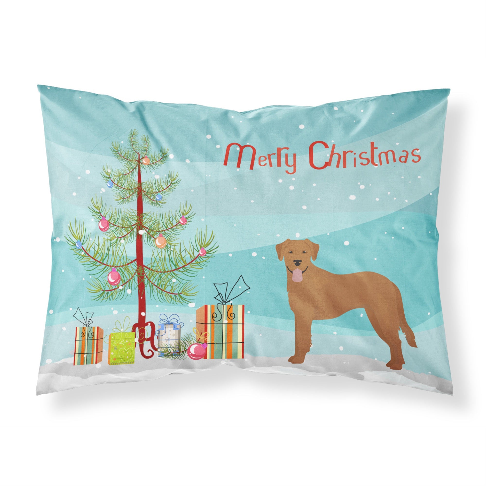 Caroline'S Treasures Goldador Christmas Tree Fabric Standard Pillowcases, Multicolor