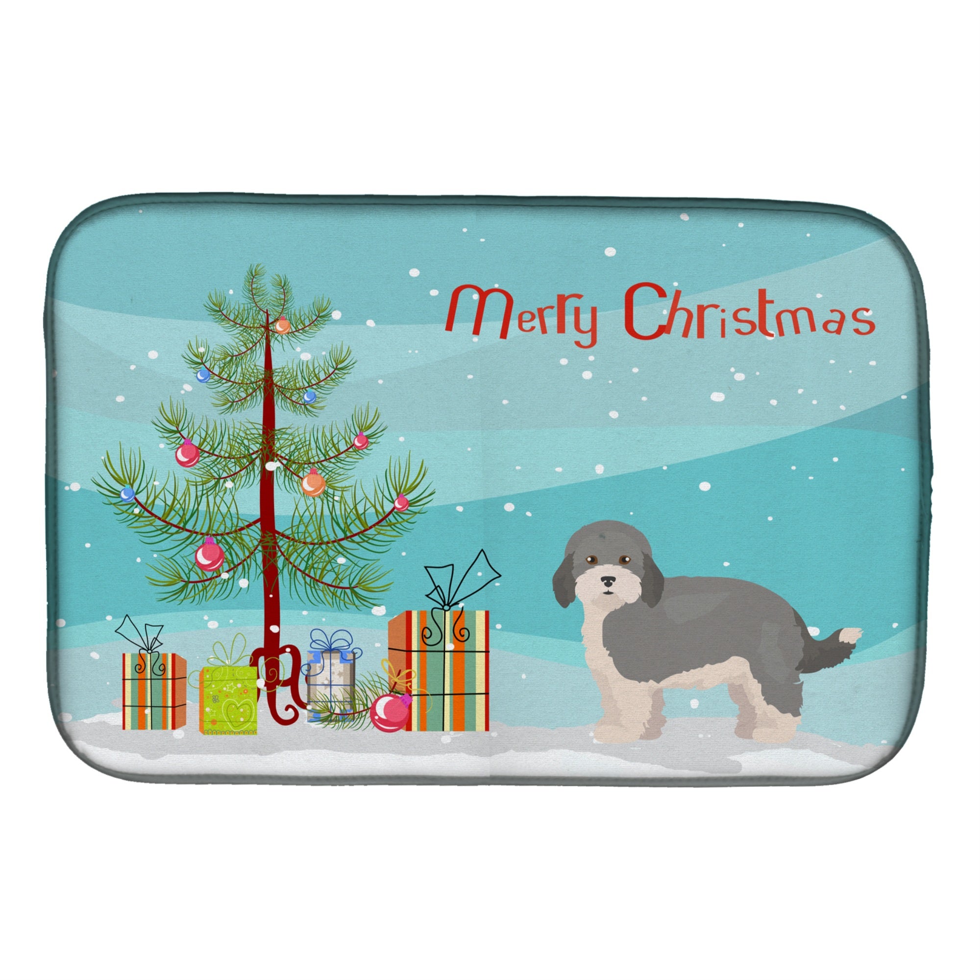 Caroline'S Treasures Ck3841Ddm Havapoo #2 Christmas Tree Dish-Drying-Mats, 14 X 21, Multicolor