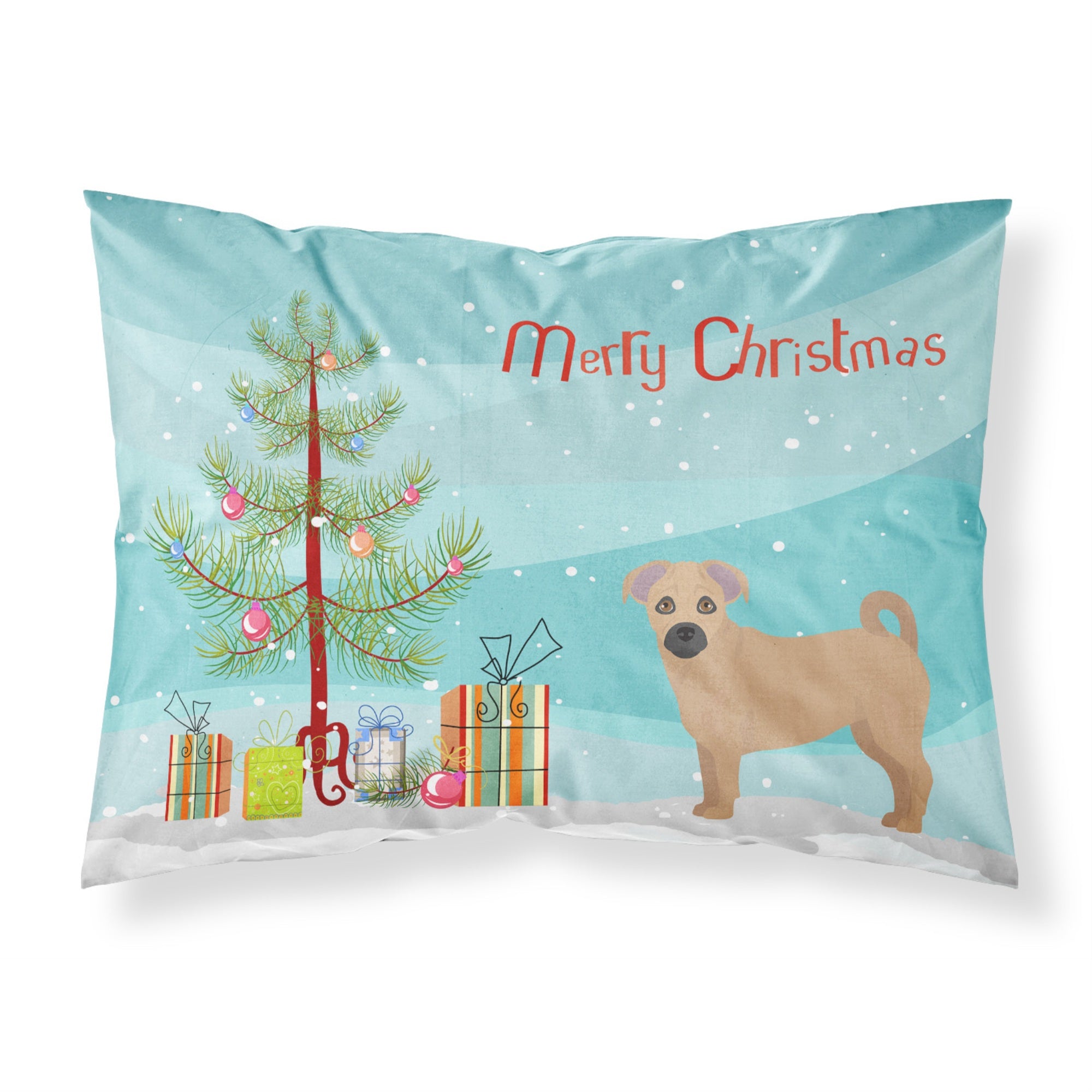 Caroline'S Treasures Tan Jug Christmas Tree Fabric Standard Pillowcases, Multicolor
