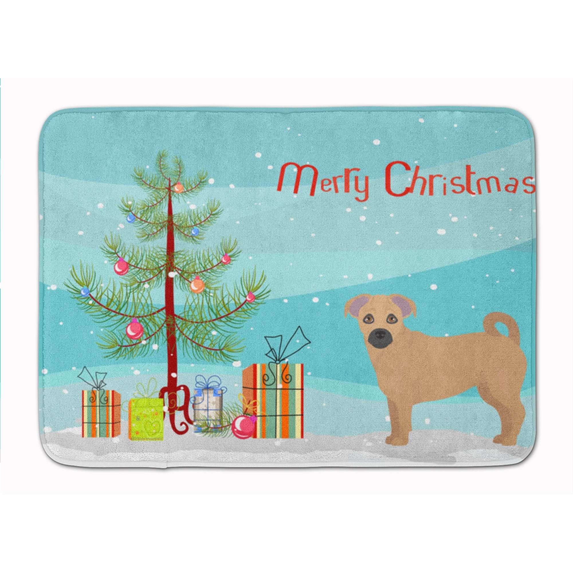 Caroline'S Treasures Tan Jug Christmas Tree Machine Washable Memory Foam Mat Doormats, Multicolor