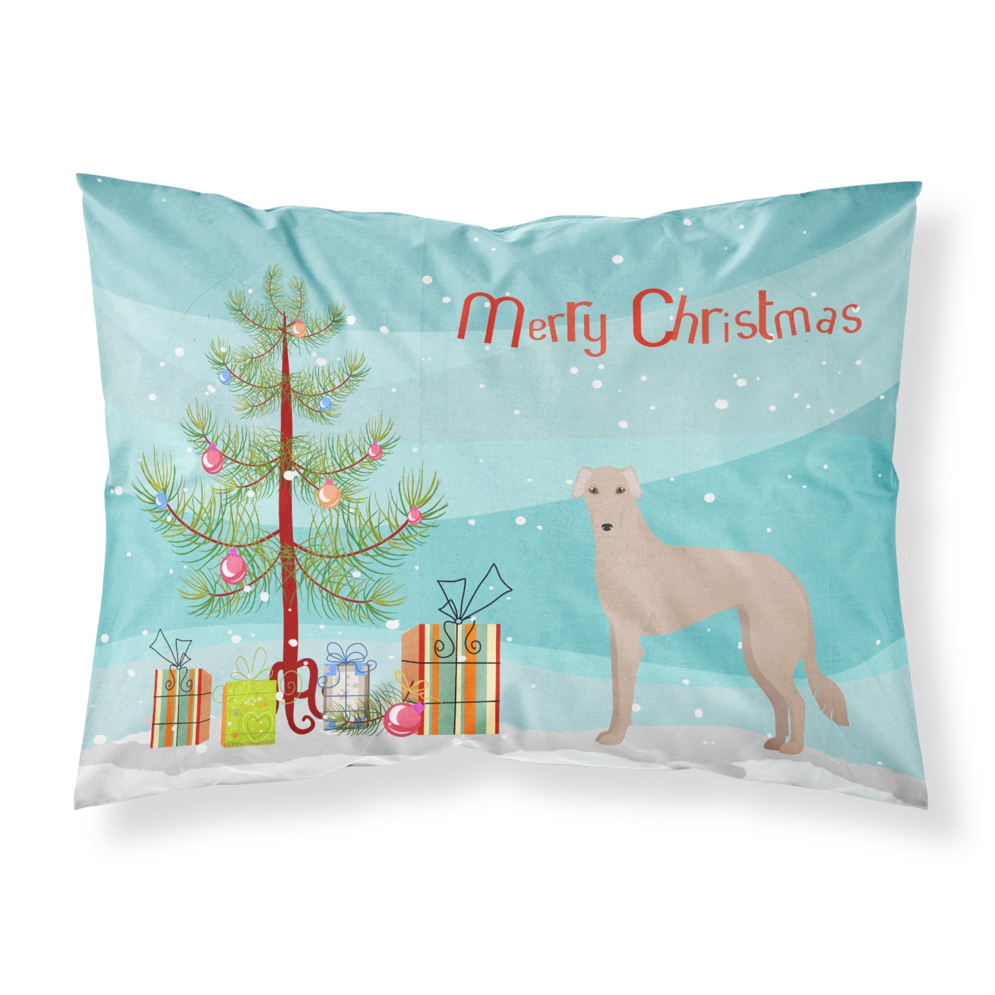 Caroline'S Treasures Tan Longdog Christmas Tree Fabric Standard Pillowcases, Multicolor